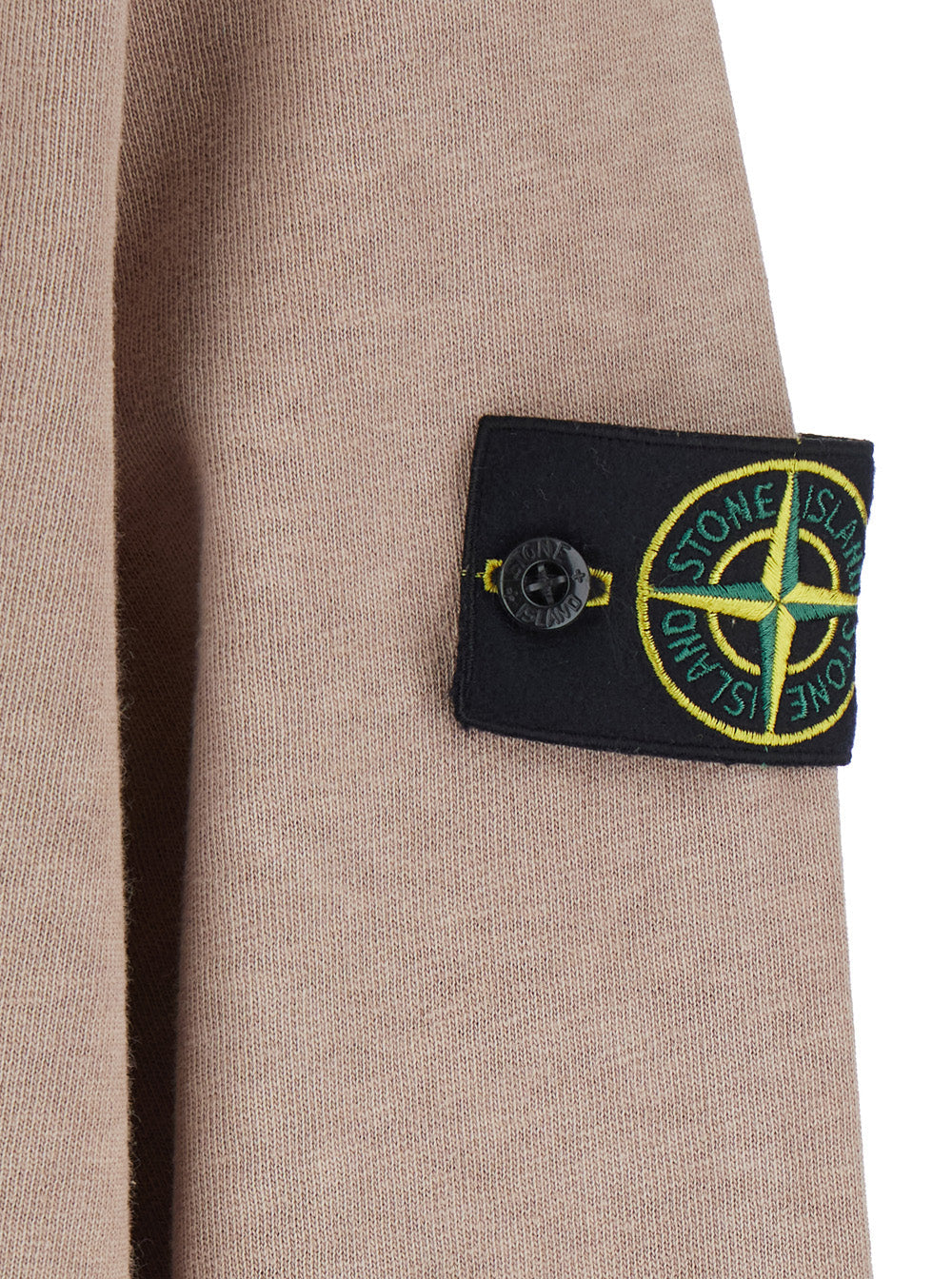 Stone Island Men Beige Crewneck Sweatshirt With Dropped Shoulders And Logo Patch On The Sleeve In Cotton For Men