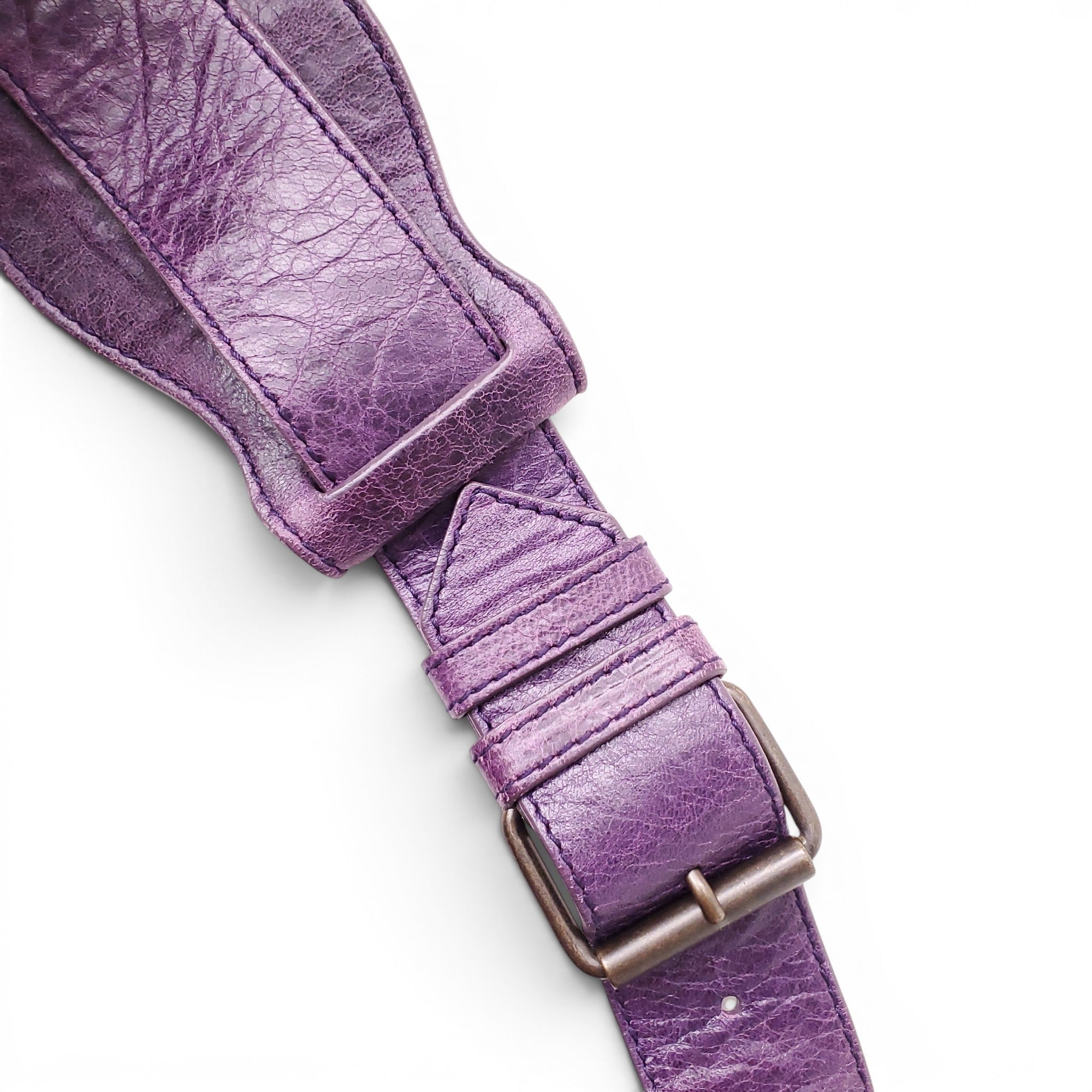 BALENCIAGA PURPLE LEATHER CROSSBODY FLAP BAG
