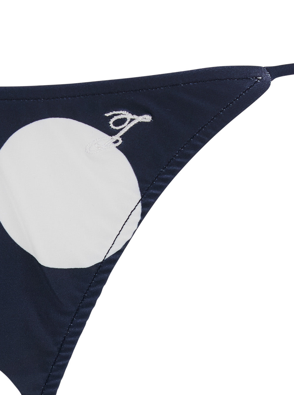 Jacquemus Women 'Le Bas De Plage Triangle' Blue Bikini Bottom With Polka Dot Motif And Logo Embroidery On The Side In Tech Fabric For Women