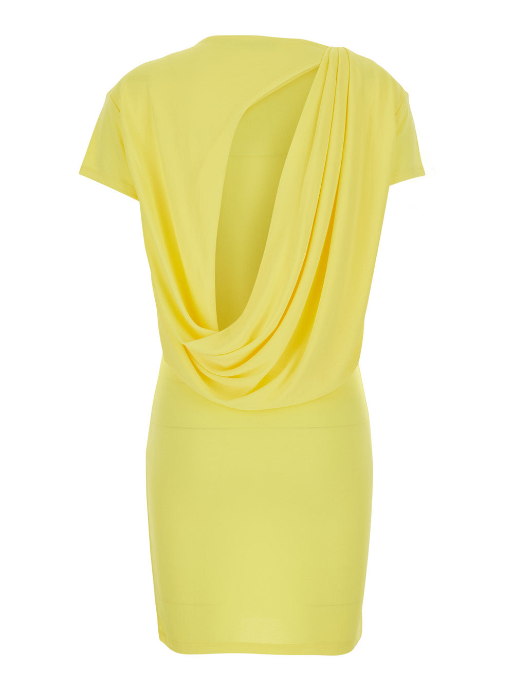 Jacquemus Women 'La Robe Mistral' Yellow Dress With Boat Neckline And Open Back With Draping In Viscose For Women
