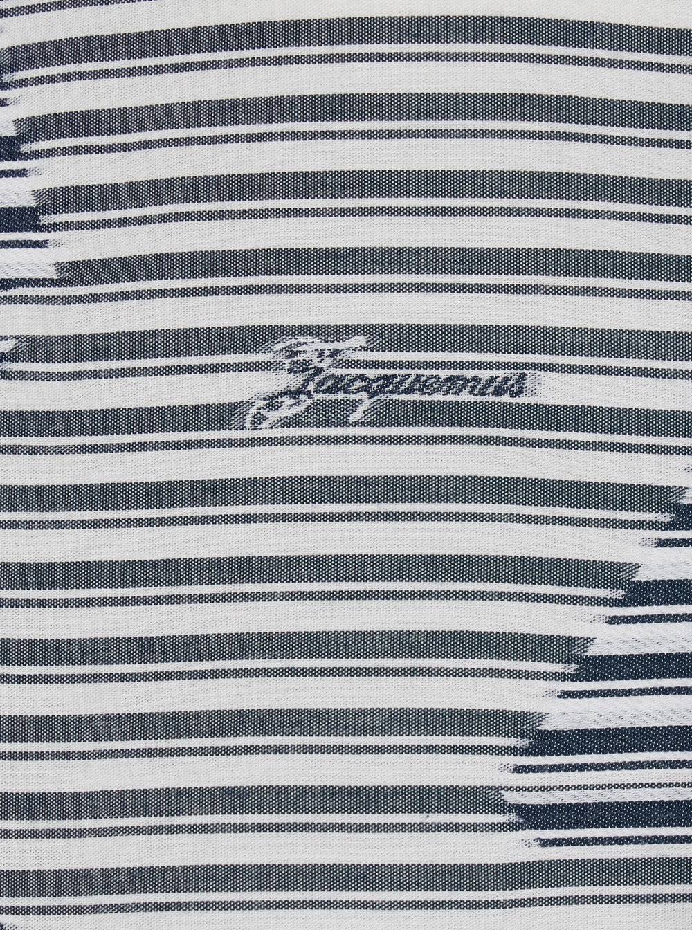 Jacquemus Men 'La Chemise Plage' Blue Bowling Shirt With Sailboat Stripe Motif In Cotton For Men