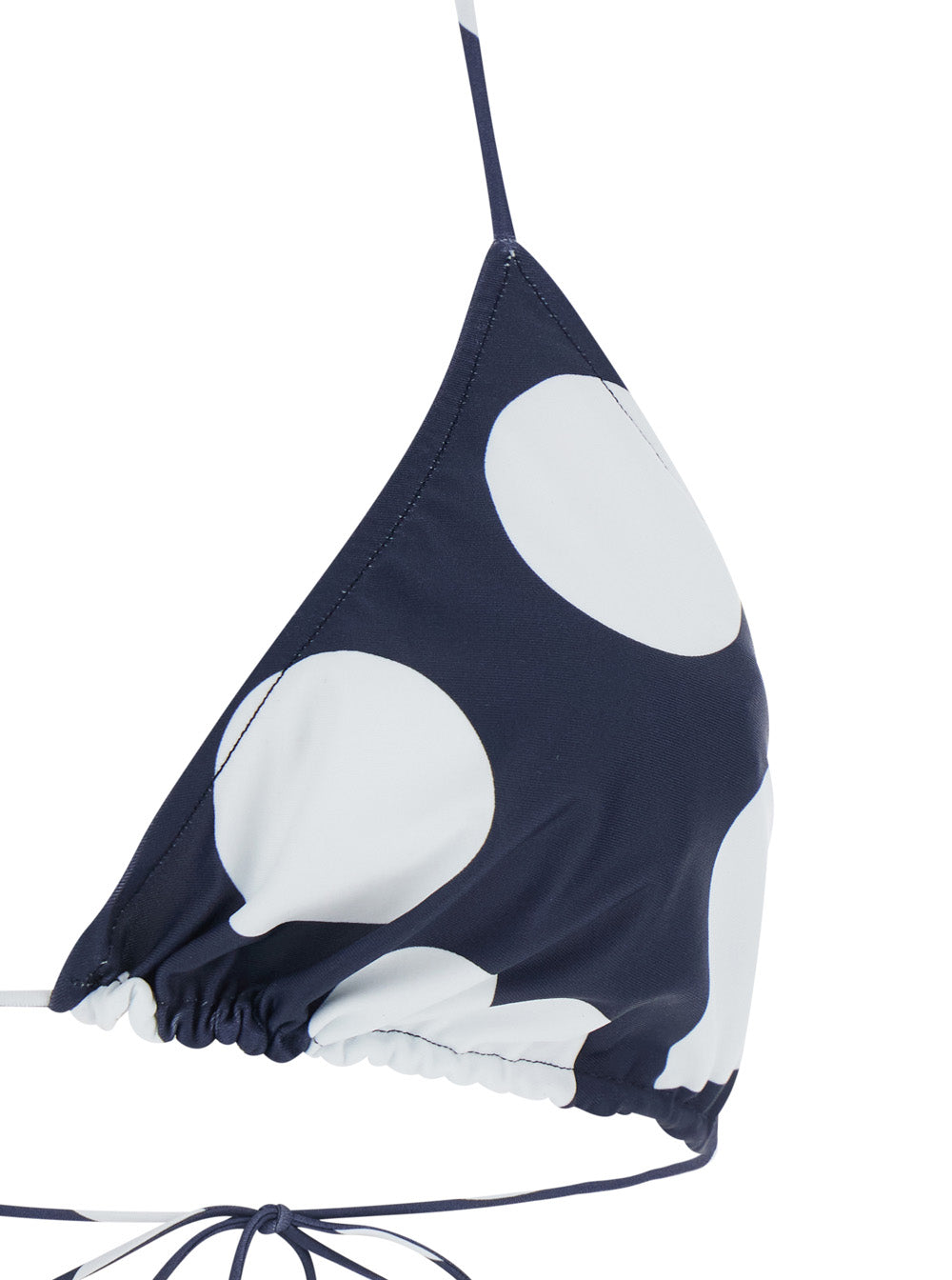 Jacquemus Women 'Le Haut De Plage Triangle' Blue Bikini Top With Drawstring Closure And Polka Dot Motif In Tech Fabric For Women