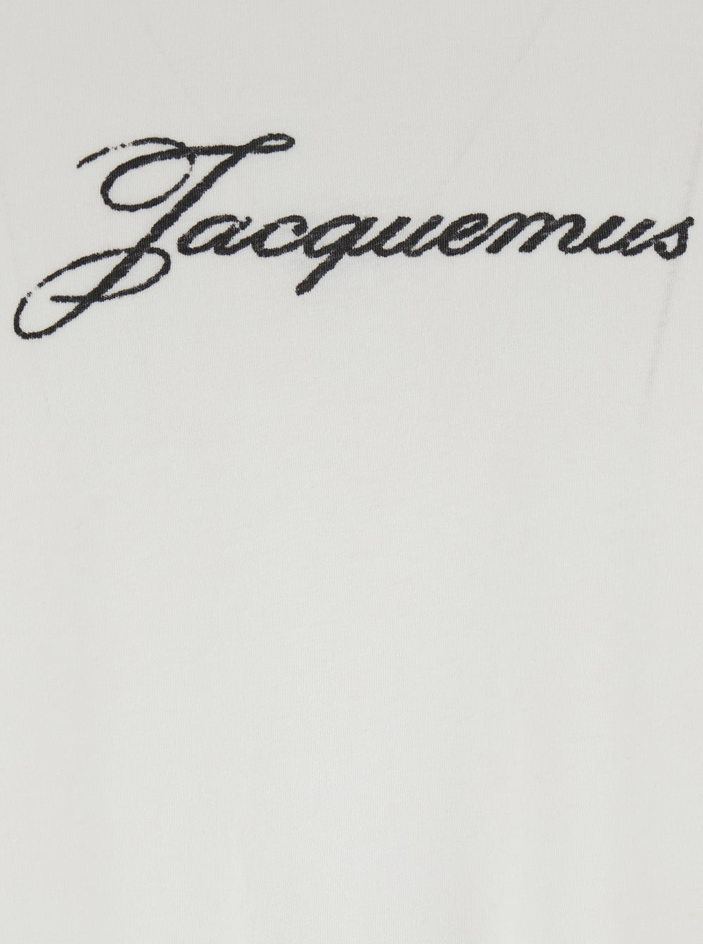 Jacquemus Men 'Le T-Shirt Jacquemus' White Crew Neck T-Shirt With Logo Lettering On The Front In Cotton Blend For Men