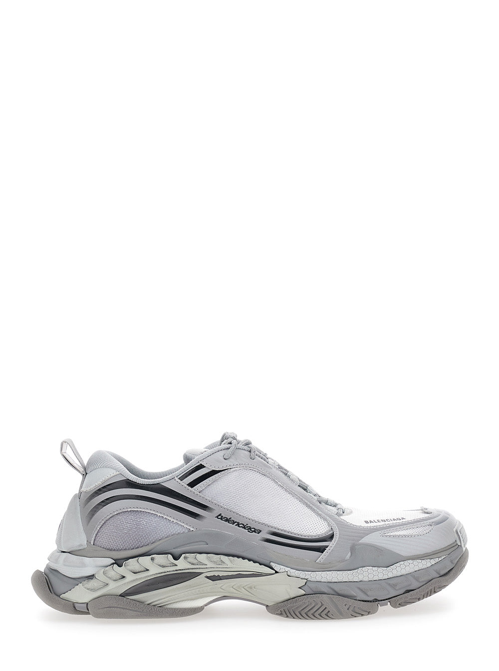 Balenciaga Men 'Triple-S 2' Grey Sneakers With Logo On The Front And Back And Worn Effect In Leather For Men