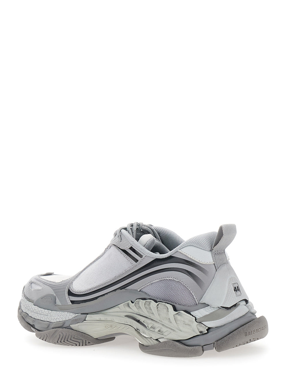 Balenciaga Men 'Triple-S 2' Grey Sneakers With Logo On The Front And Back And Worn Effect In Leather For Men