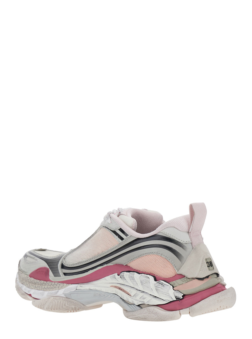 Balenciaga Women 'Triple-S 2' Multicolor Sneakers With Logo On The Front And Back And Worn Effect In Leather For Women