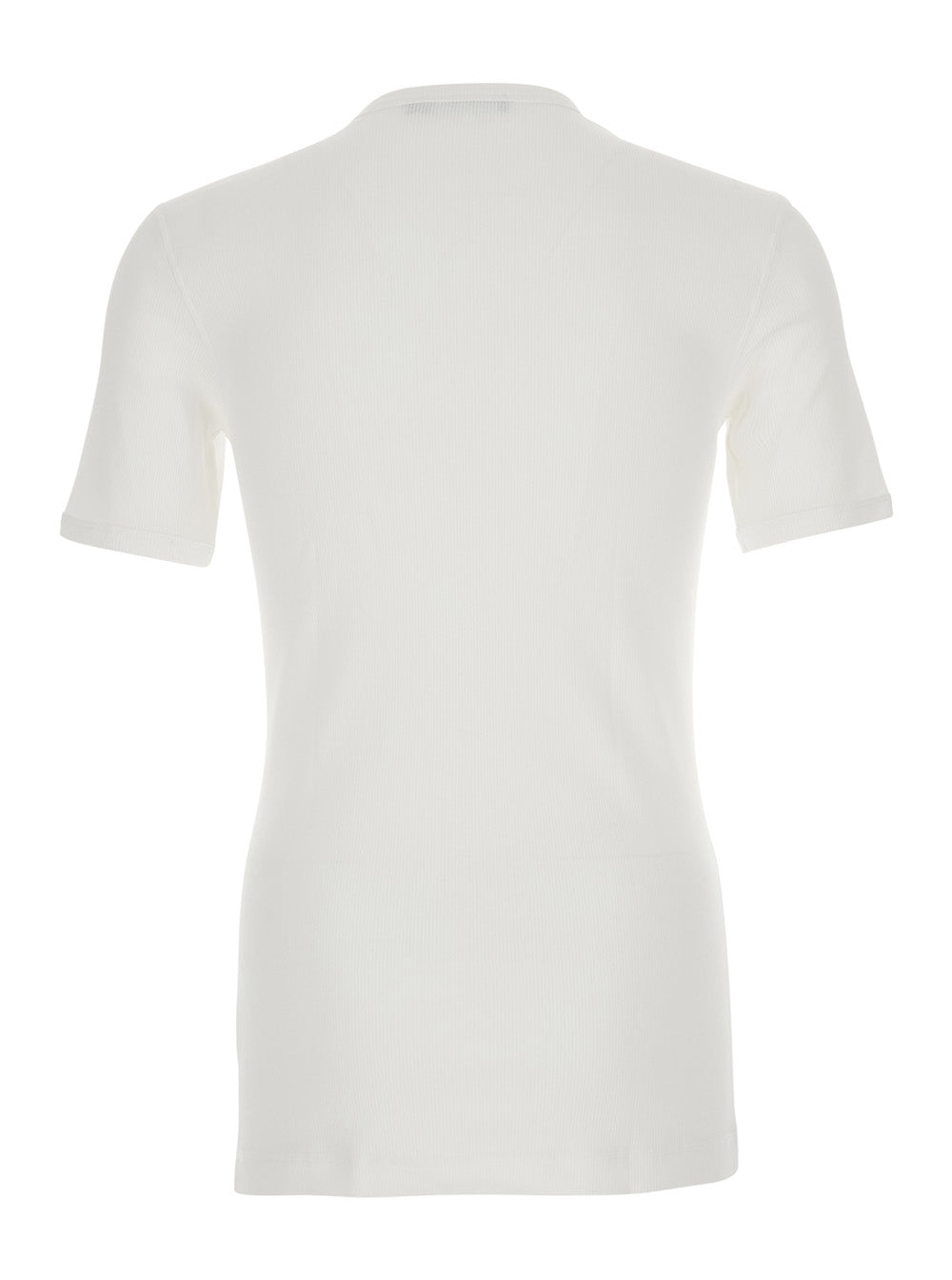 Dolce & Gabbana Men 'Serafino' White T-Shirt With A Henley Collar And Short Sleeves In Cotton Jersey Men