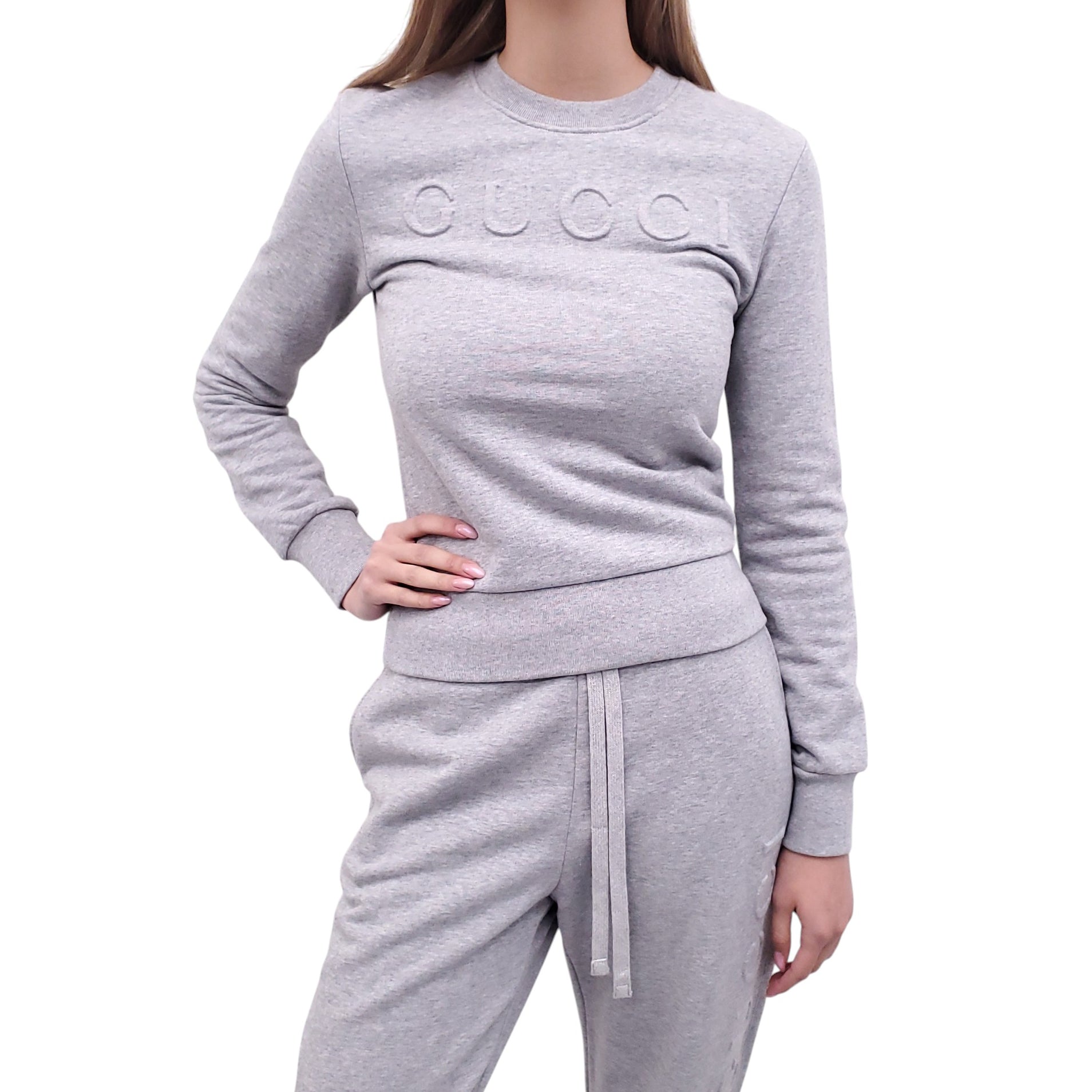 GUCCI GREY LOGO SWEATSUIT - SIZE XXS/XS