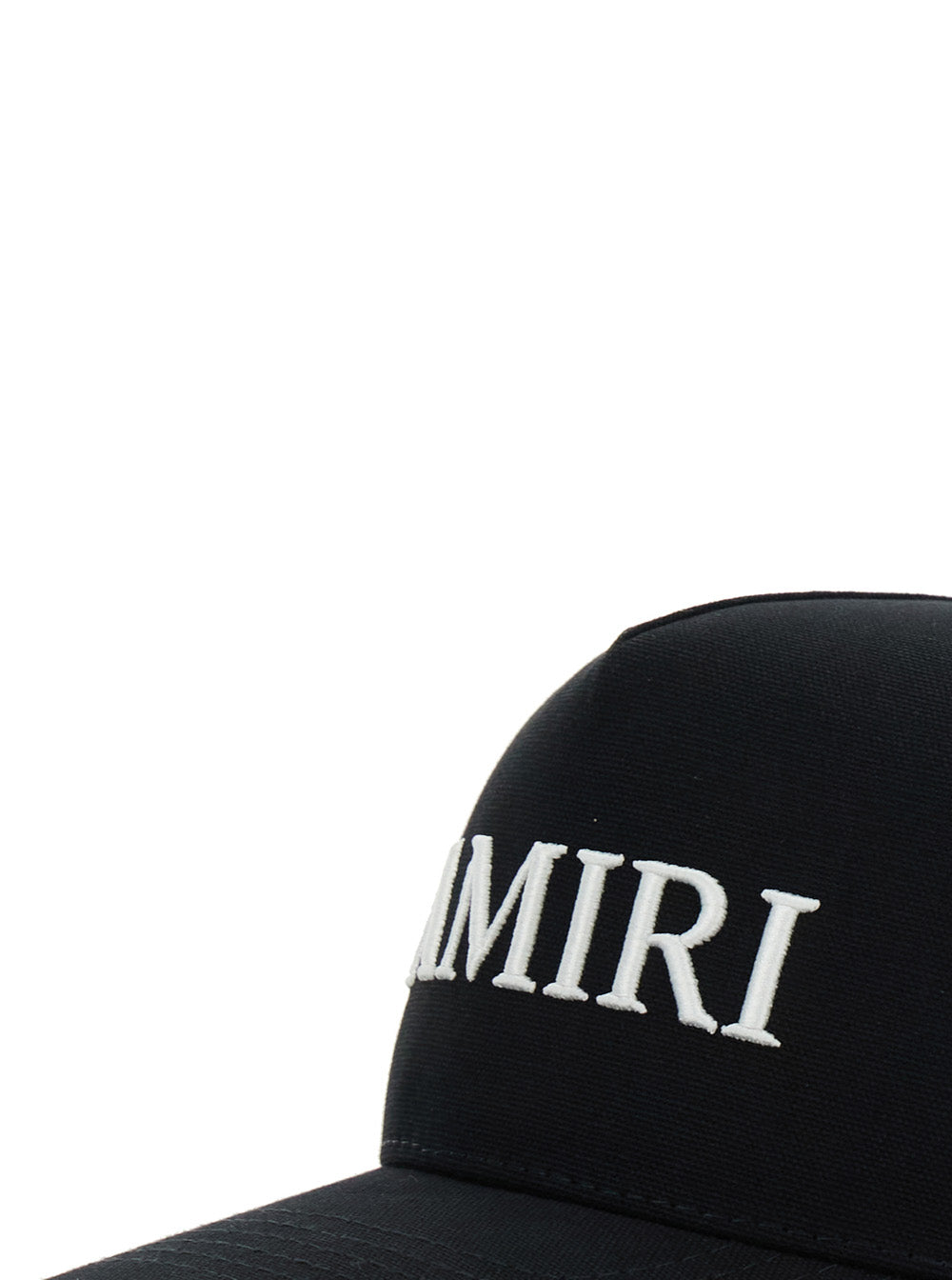 Amiri Men Black Hat With Leather Logo