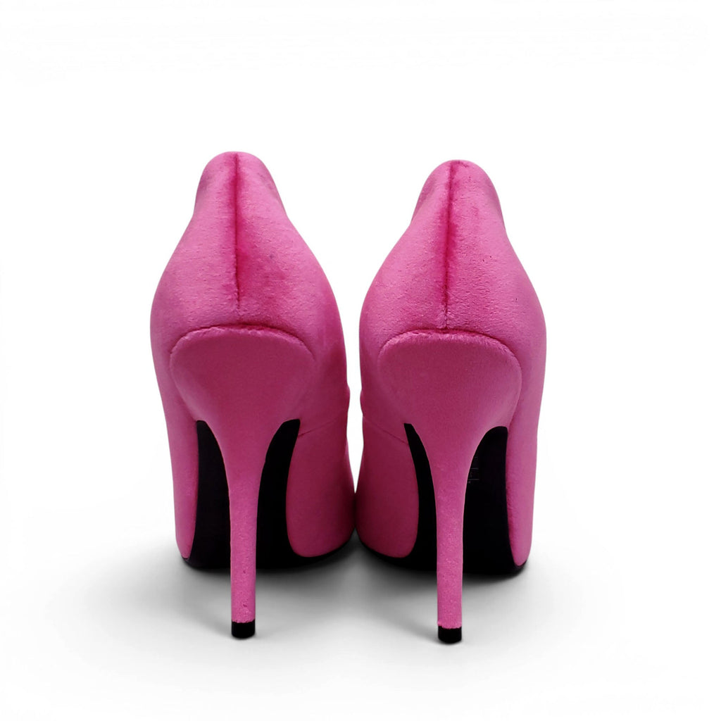 BALENCIAGA PINK VELVET KNIFE PUMPS - SIZE 38