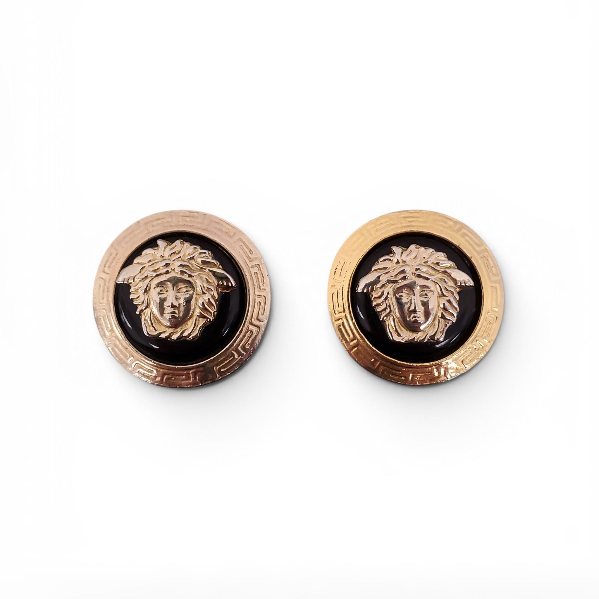 VERSACE VINTAGE MEDUSA CLIP-ON EARRINGS 