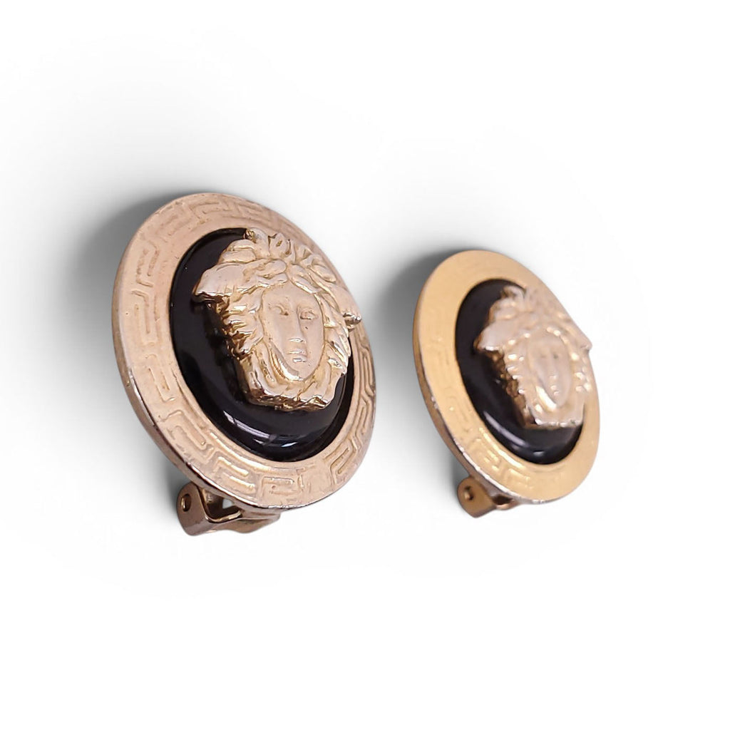 VERSACE VINTAGE MEDUSA CLIP-ON EARRINGS 