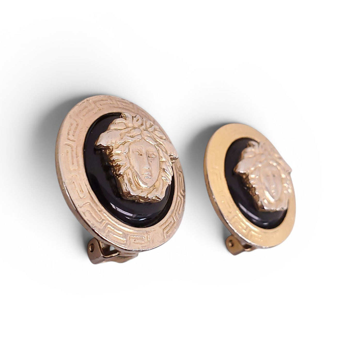 VERSACE VINTAGE MEDUSA CLIP-ON EARRINGS 