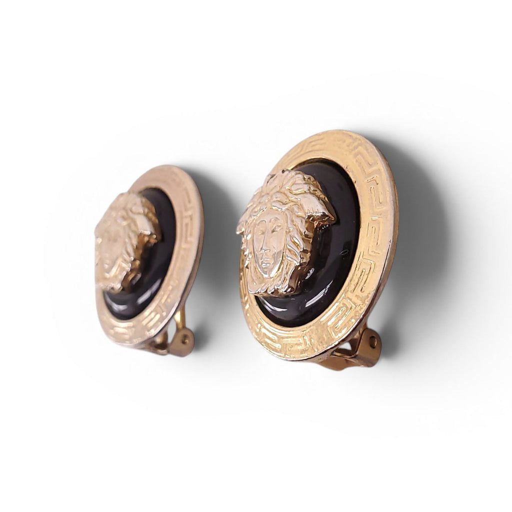 VERSACE VINTAGE MEDUSA CLIP-ON EARRINGS 