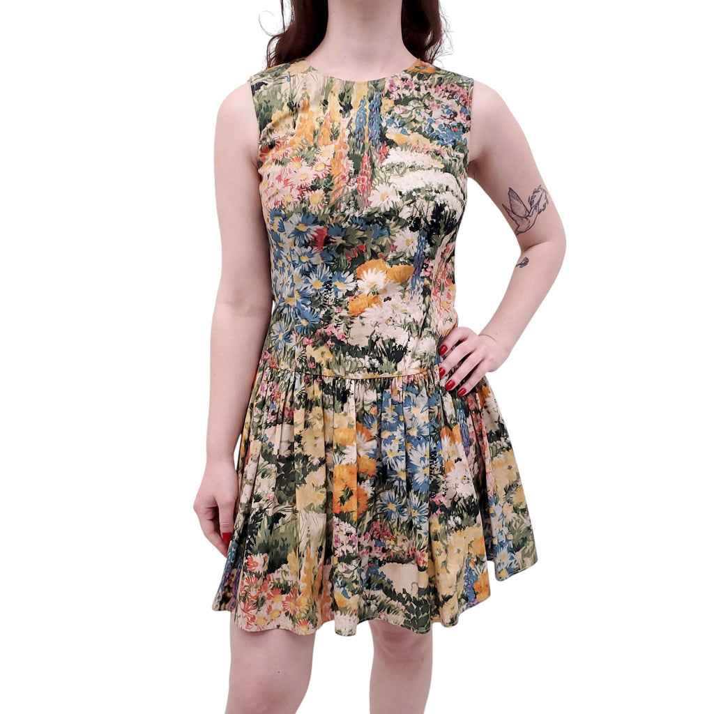 RED VALENTINO FLORAL SLEEVELESS DRESS - SIZE M