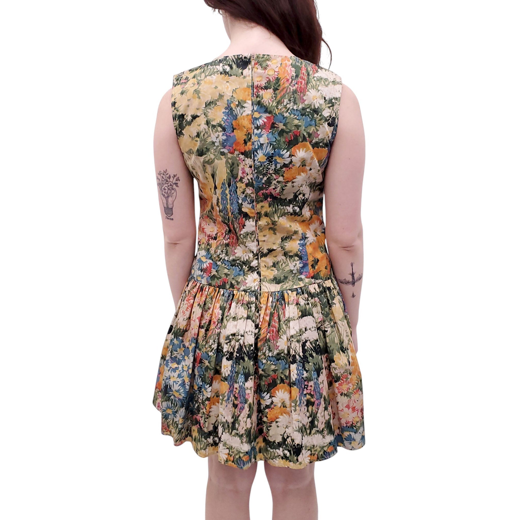 RED VALENTINO FLORAL SLEEVELESS DRESS - SIZE M