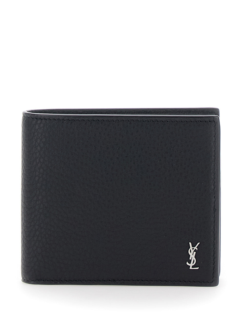 Saint Laurent Men Wallet 'Grainy Leather' Black With Zip Closure In Leather For Women