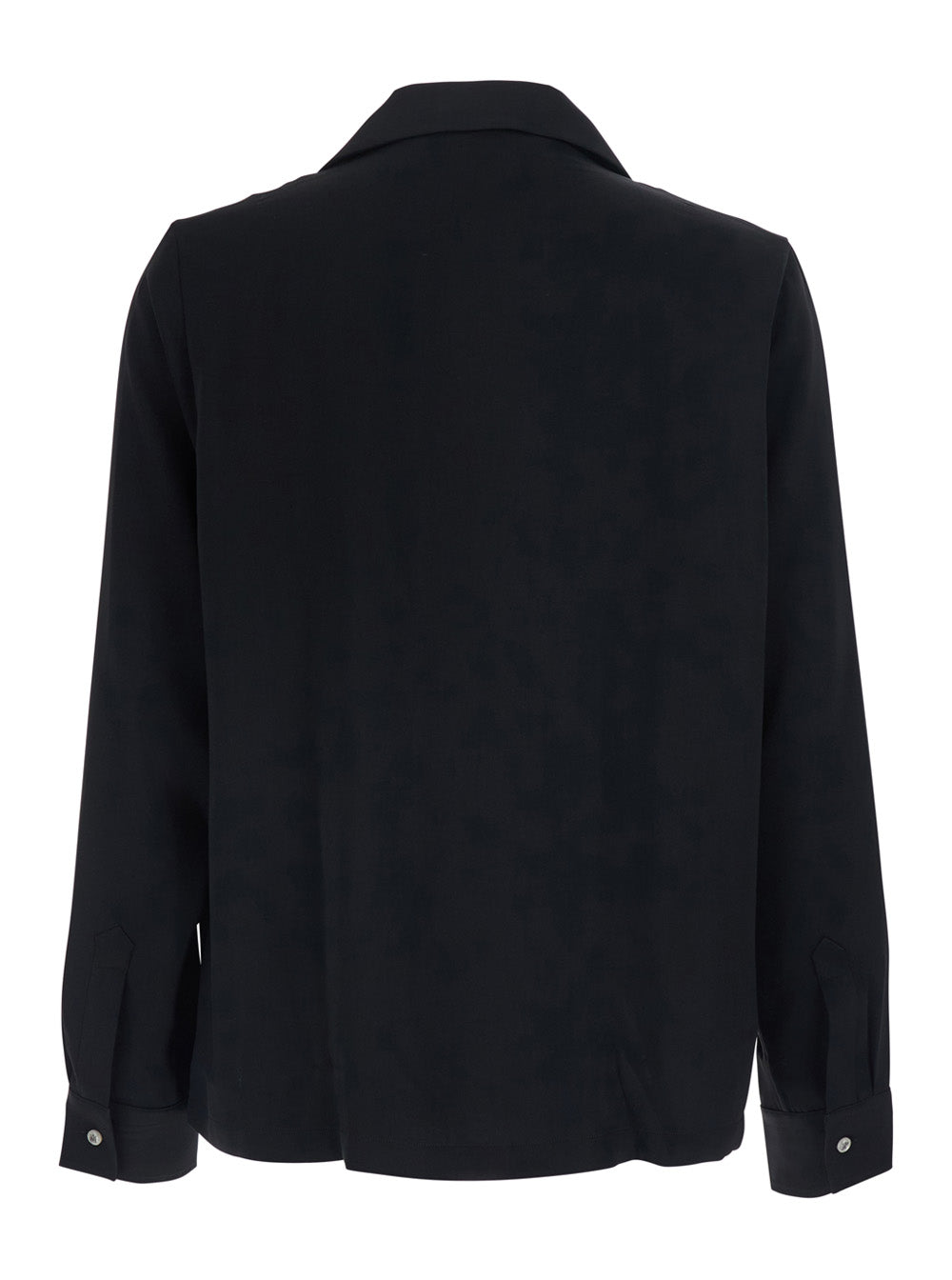 Amiri Men Black Shirt With Notched Collar With Logo Lettering Embroidery In Tech Fabric For Men