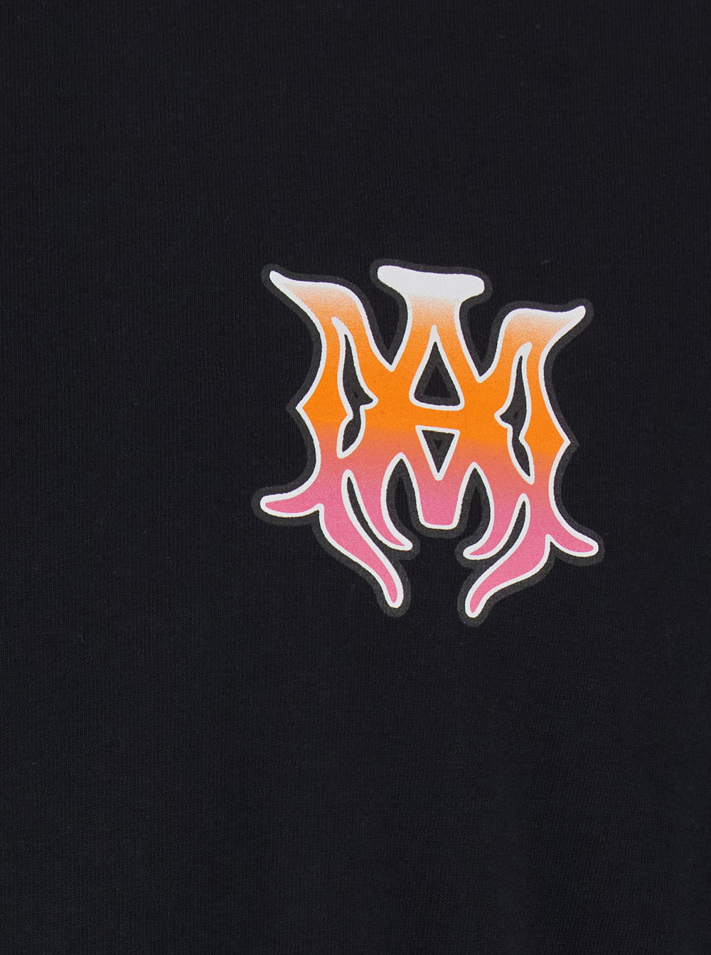 Amiri Men Black Crew Neck T-Shirt With Print Detail On The Front And Maxi Print On The Back In Cotton For Men