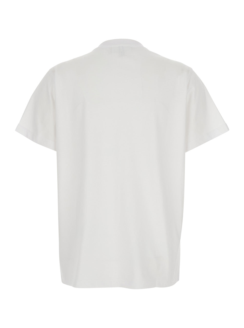 Ganni Women White Crew Neck T-Shirt With Large Logo Lettering And Cherries On The Front In Cotton For Women