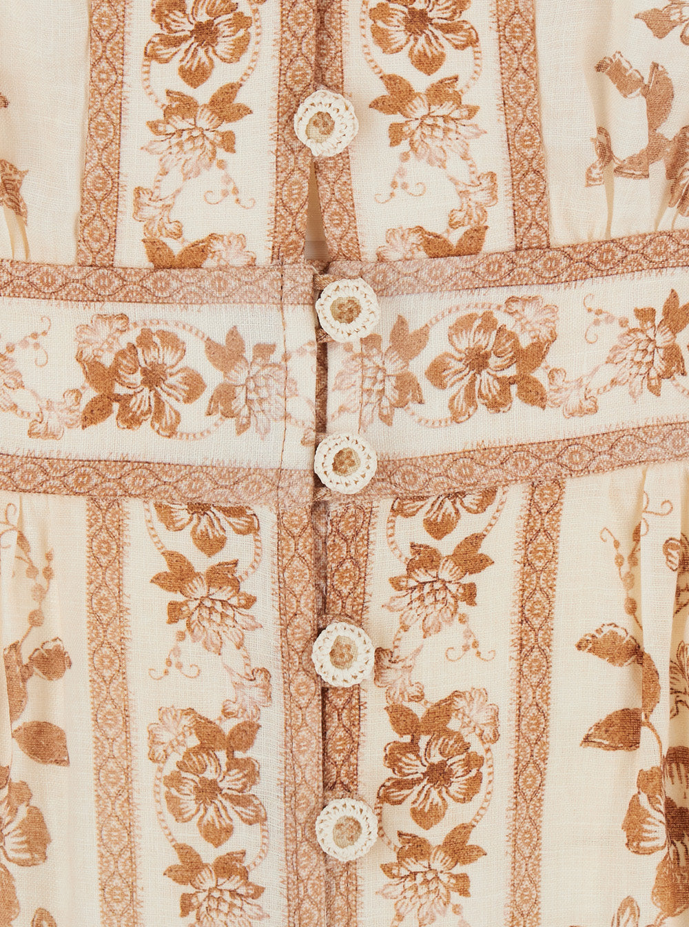 Zimmermann Women 'Indra' Multicolor Long Dress With V-Neck And All-Over Motif In Linen For Women