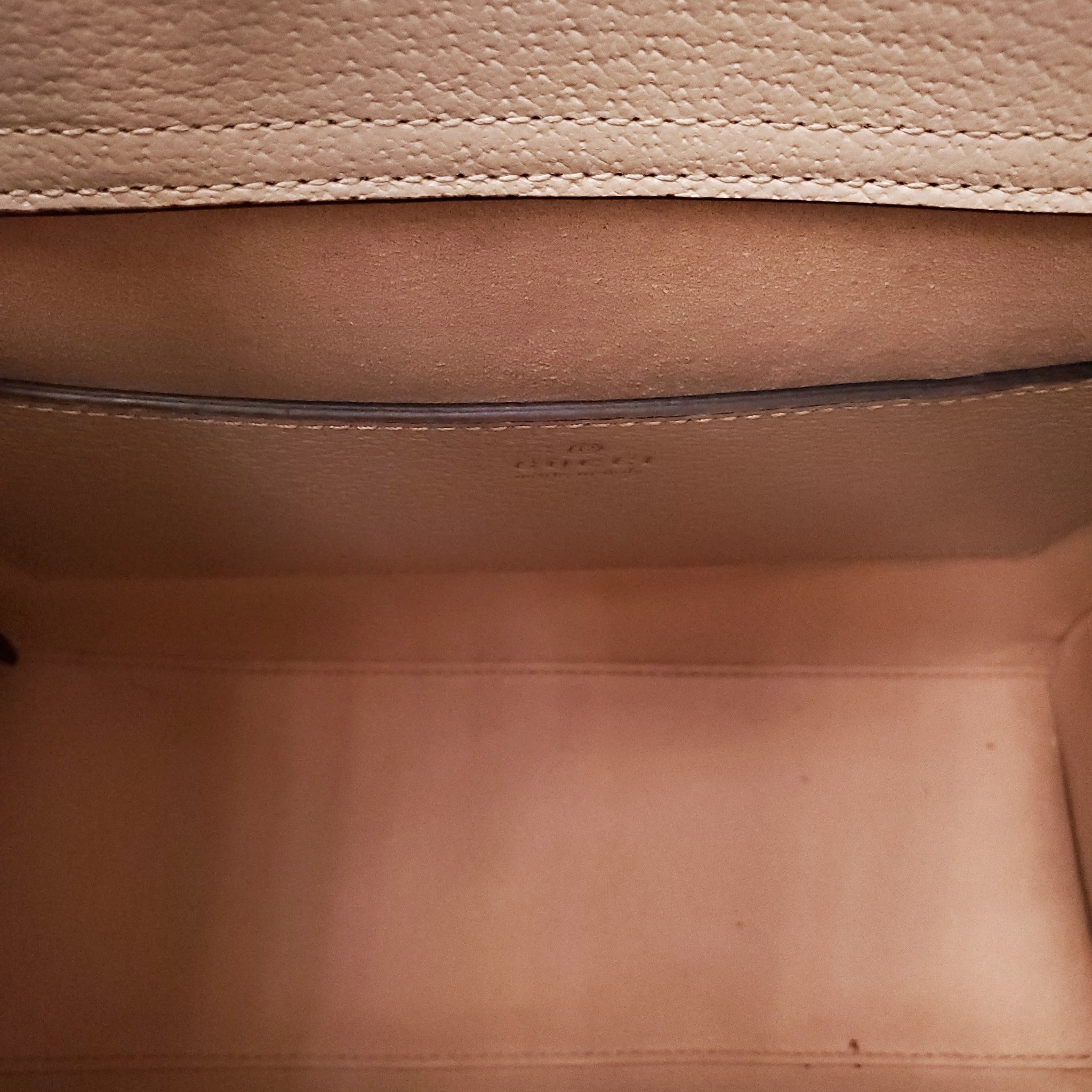 GUCCI TAUPE MEDIUM DIANA TOTE BAG WITH BAMBOO TOP HANDLE