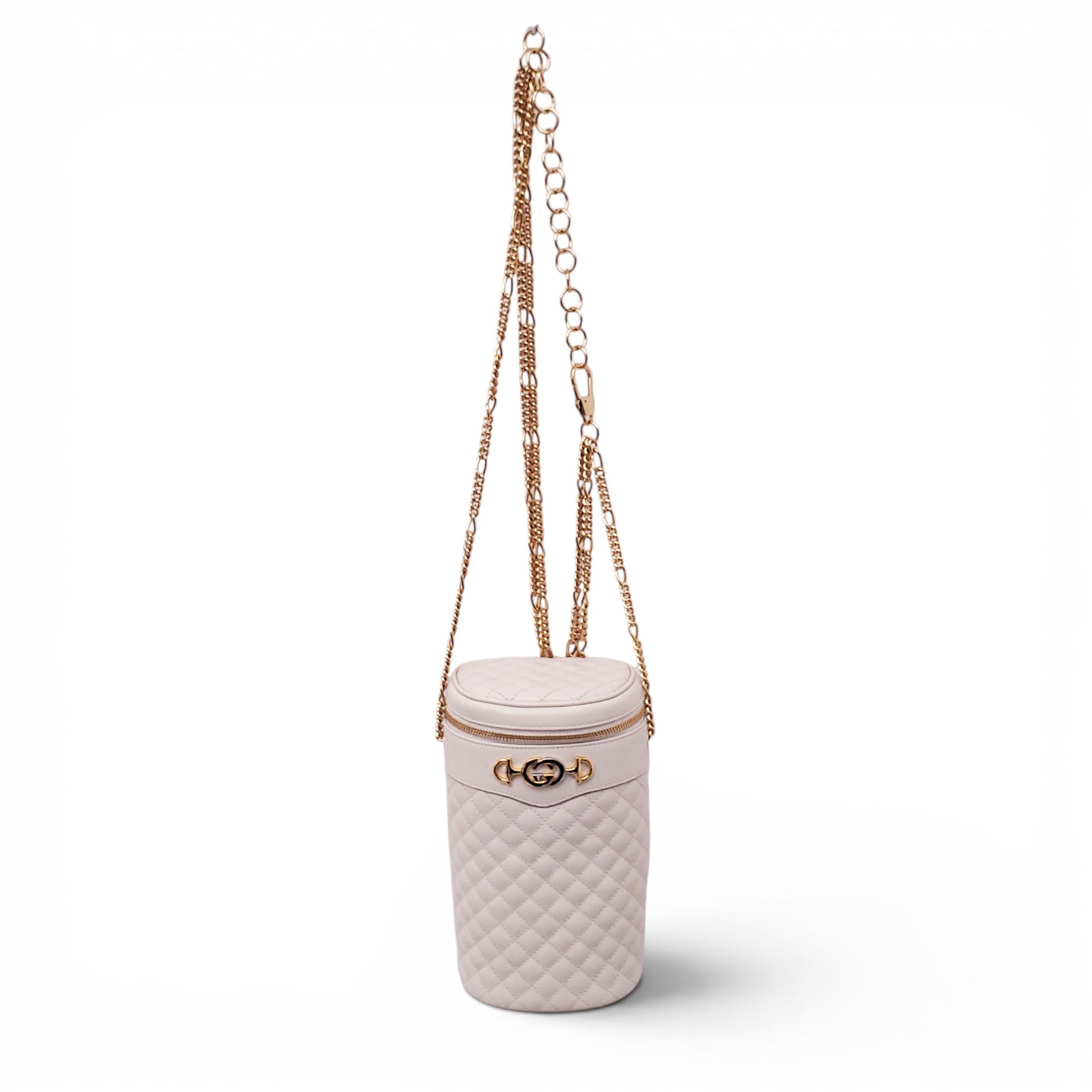 GUCCI CREAM CALFSKIN TRAPUNTATA ZUMI CROSSBODY BAG