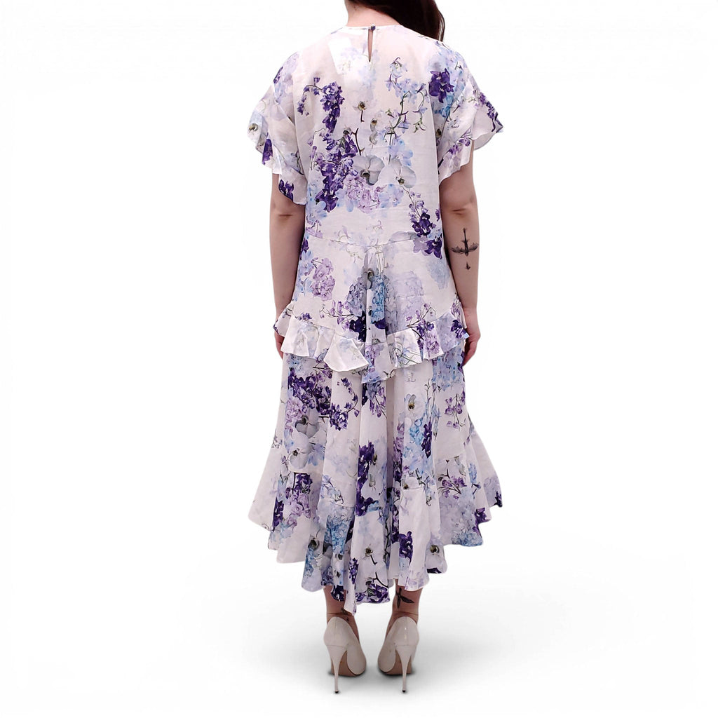 ZIMMERMANN MIDNIGHT GARDEN 'RHYTHMIC FLOATING' TIERED RUFFLE DRESS - SIZE 0 (US 4)