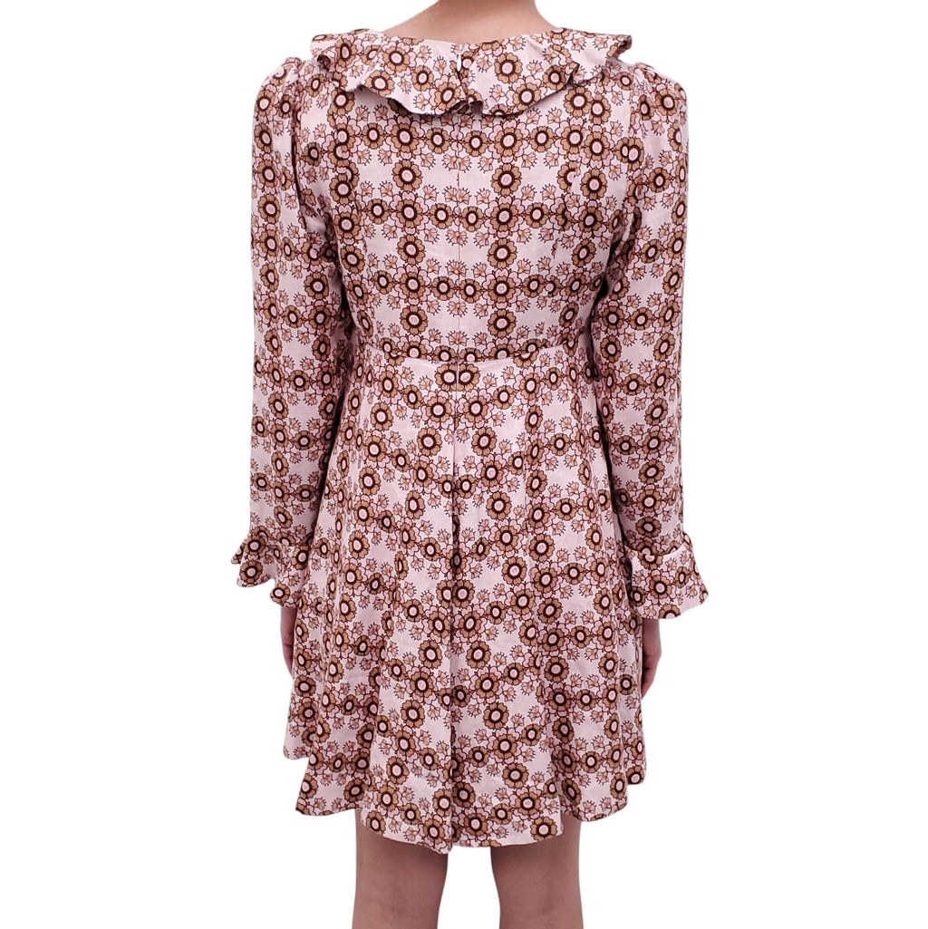 ZIMMERMANN BLUSH PINK DAISY PATTERNED BABYDOLL DRESS - SIZE 2 (US 8)