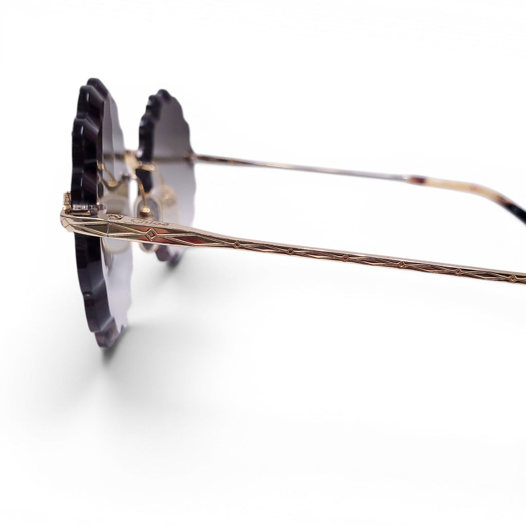 CHLOÉ ROUND SCALLOPED SUNGLASSES