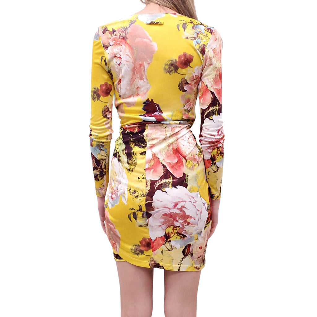 JEAN PAUL GAULTIER YELLOW FLORAL PRINT DRESS - SIZE XS