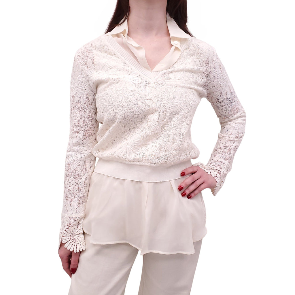 ERMANNO SCERVINO 2-PIECE LAYERED LACE CARDIGAN SET - SIZE 40