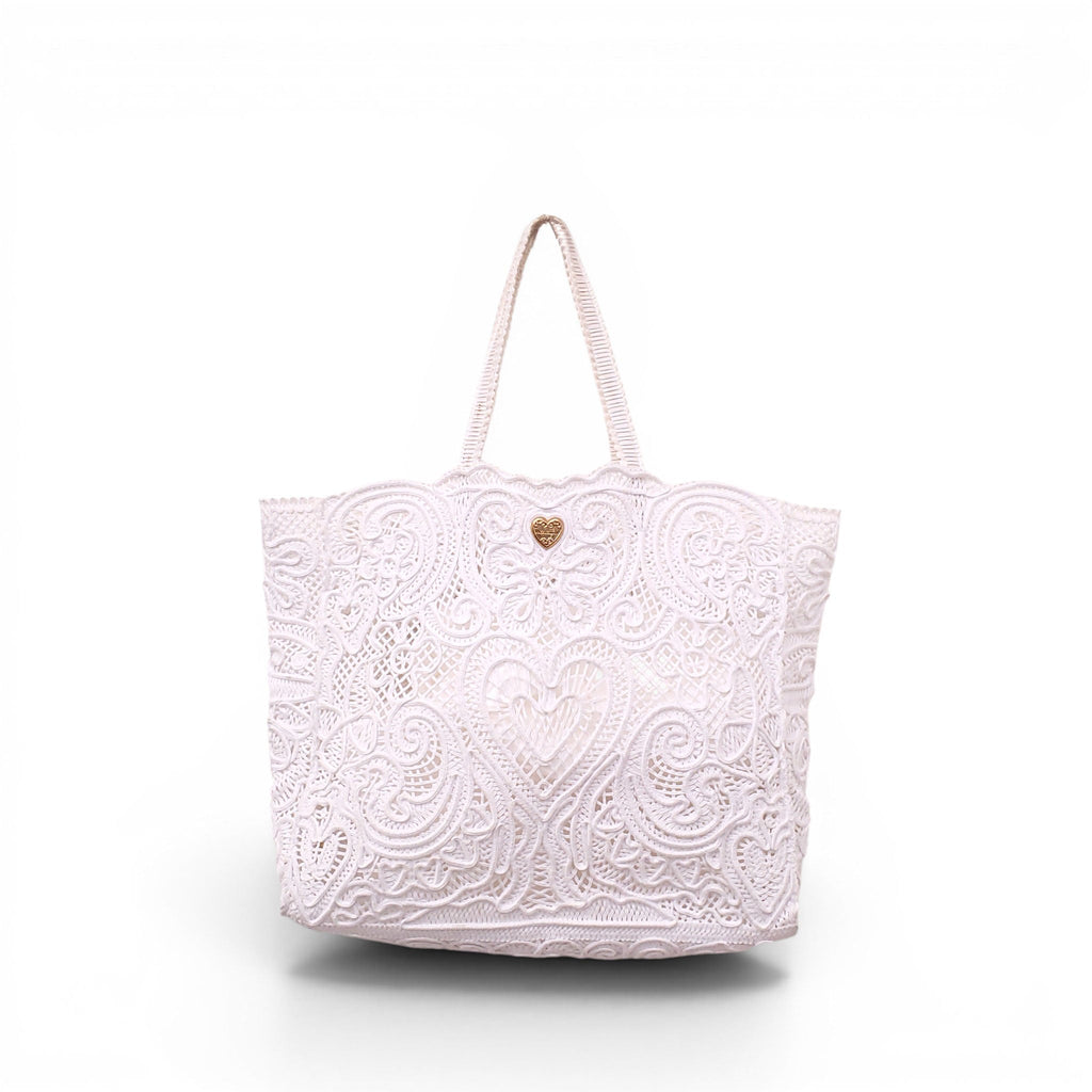 DOLCE & GABBANA LARGE BEATRICE CORDONETTO LACE TOTE BAG