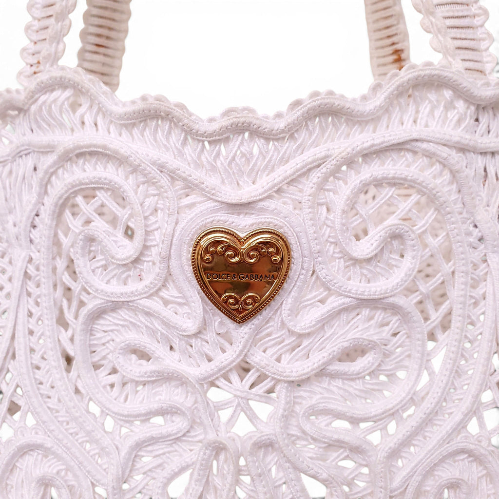 DOLCE & GABBANA LARGE BEATRICE CORDONETTO LACE TOTE BAG