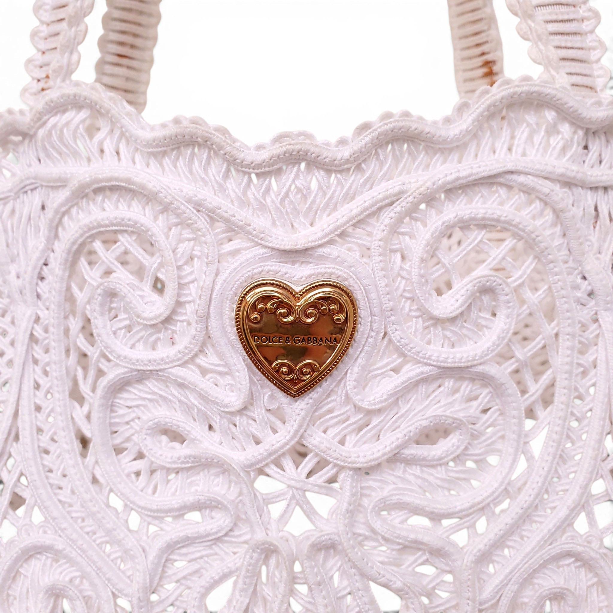 DOLCE & GABBANA LARGE BEATRICE CORDONETTO LACE TOTE BAG