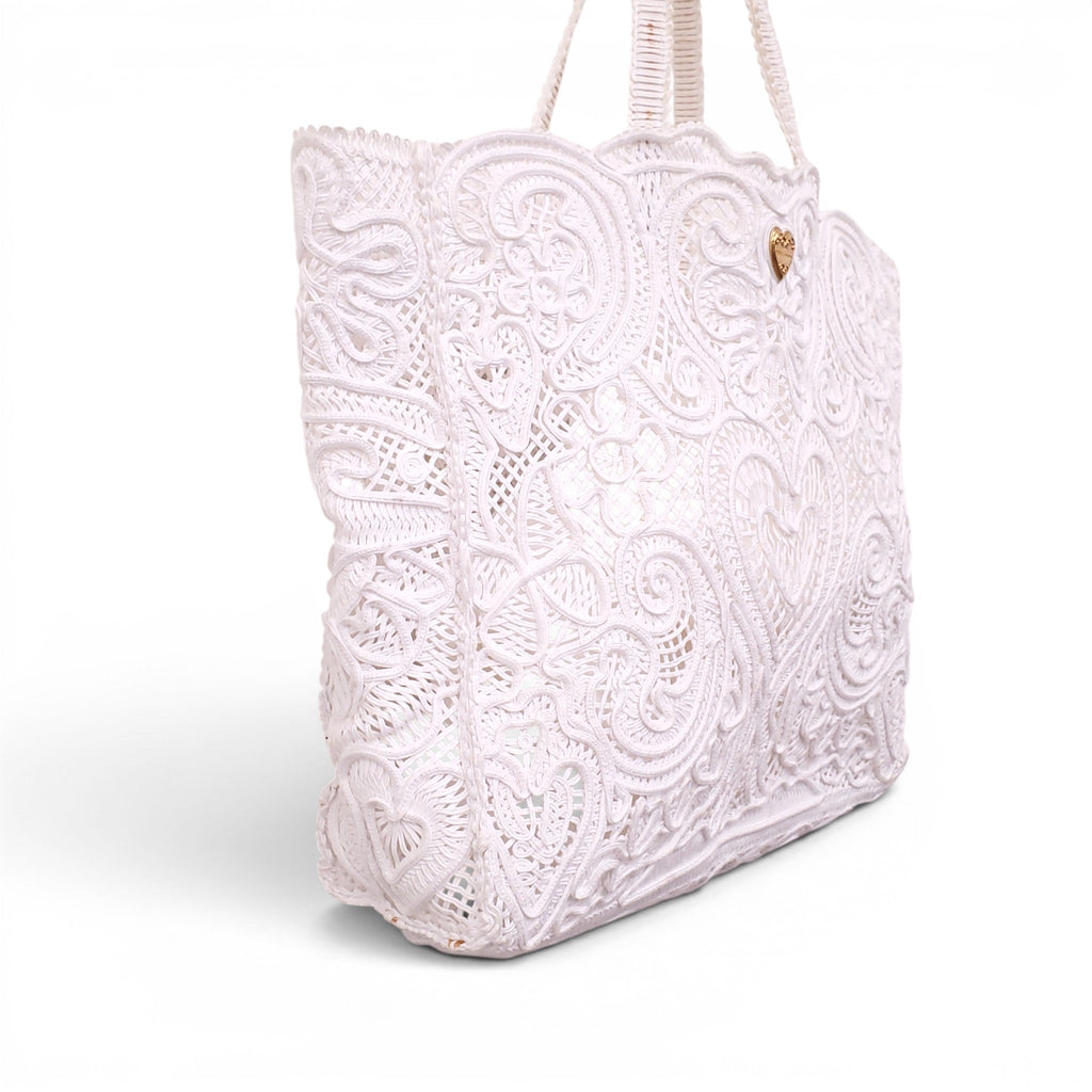 DOLCE & GABBANA LARGE BEATRICE CORDONETTO LACE TOTE BAG
