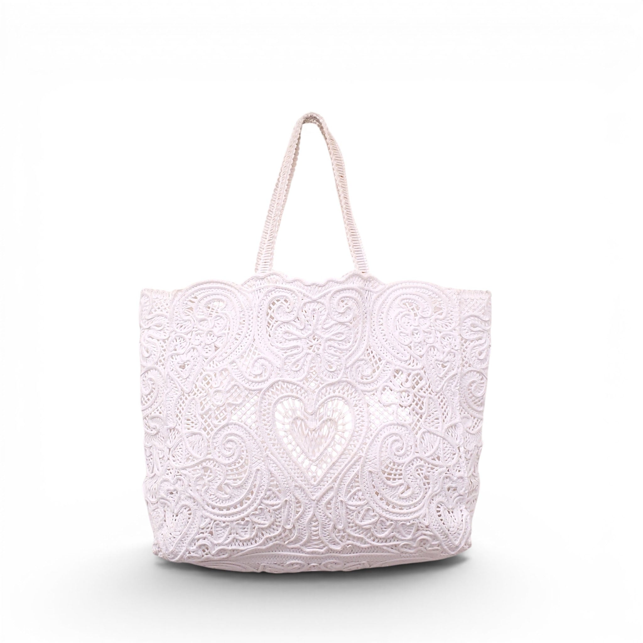 DOLCE & GABBANA LARGE BEATRICE CORDONETTO LACE TOTE BAG