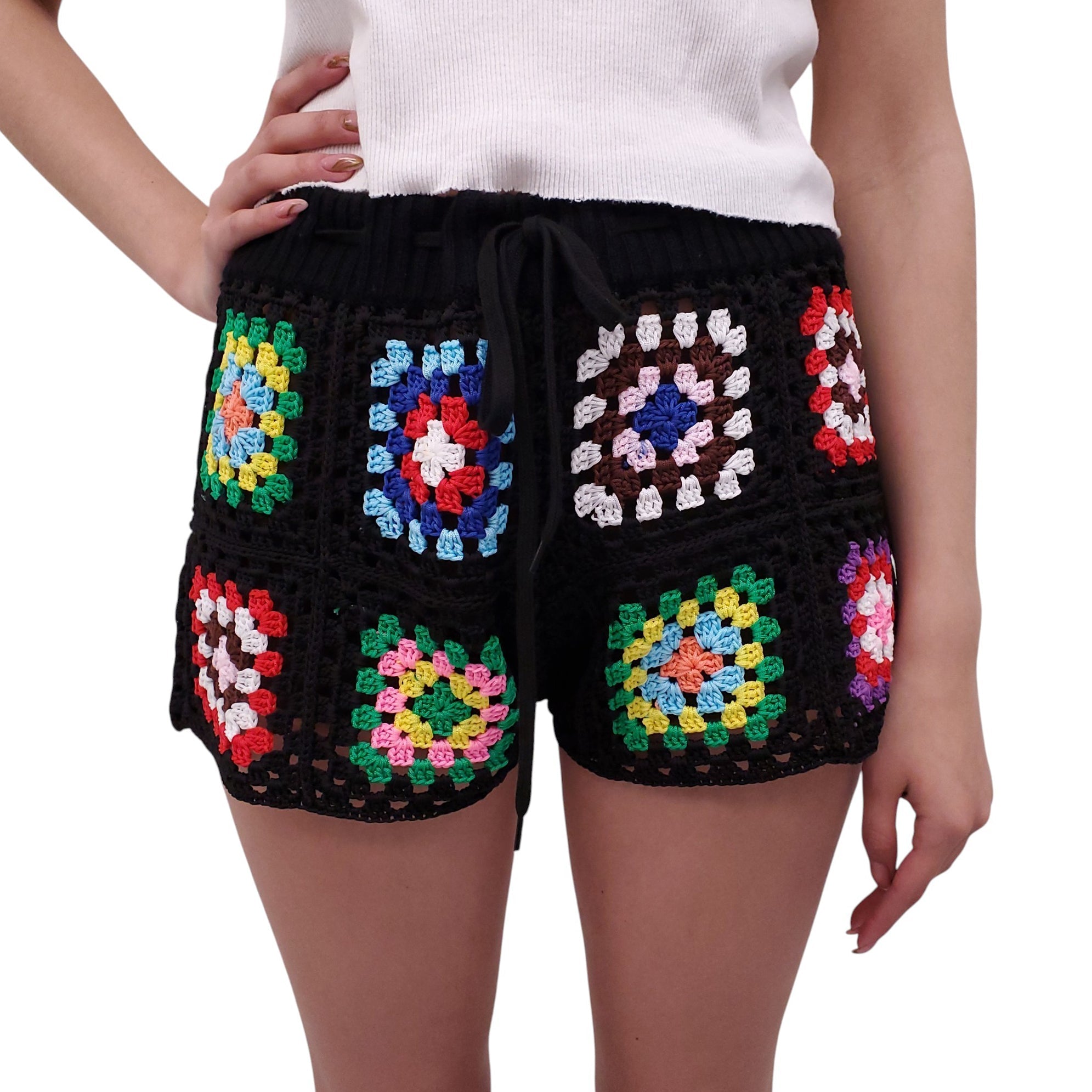 MONSE MULTICOLOURED CROCHET SHORTS - SIZE M/L