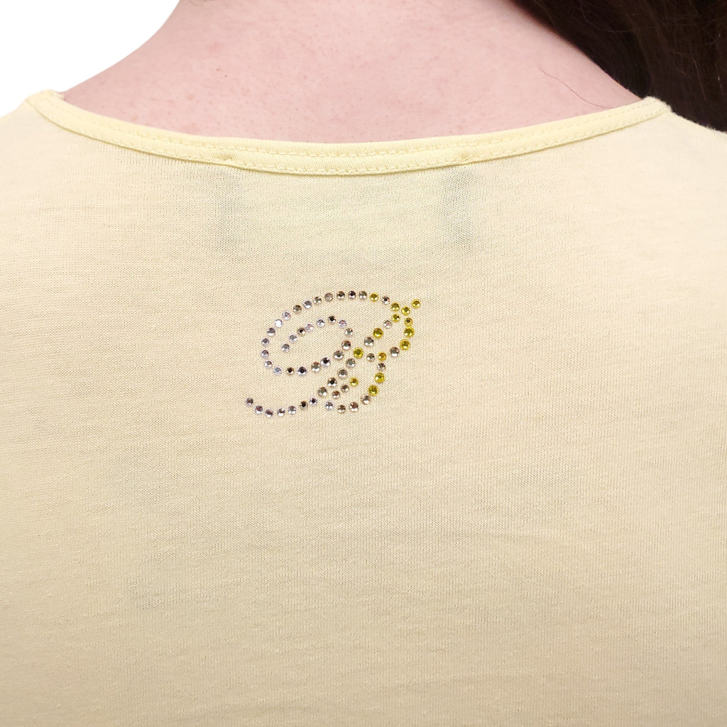 BLUMARINE YELLOW BUTTERFLY T-SHIRT - SIZE 4