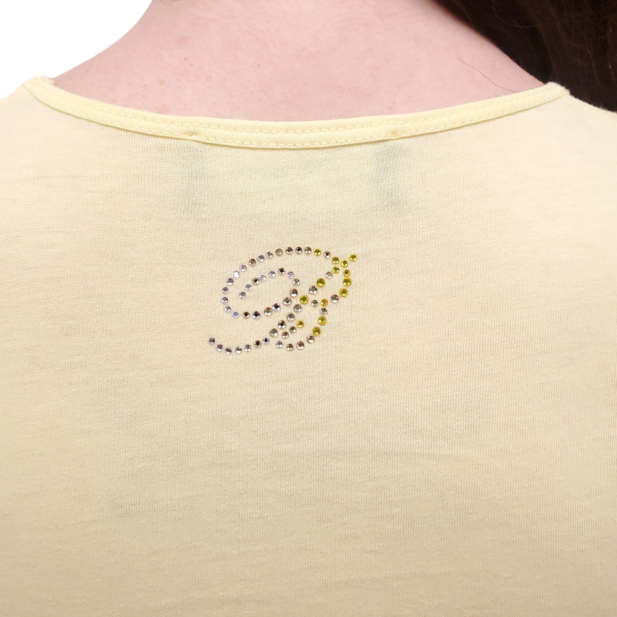 BLUMARINE YELLOW BUTTERFLY T-SHIRT - SIZE 4