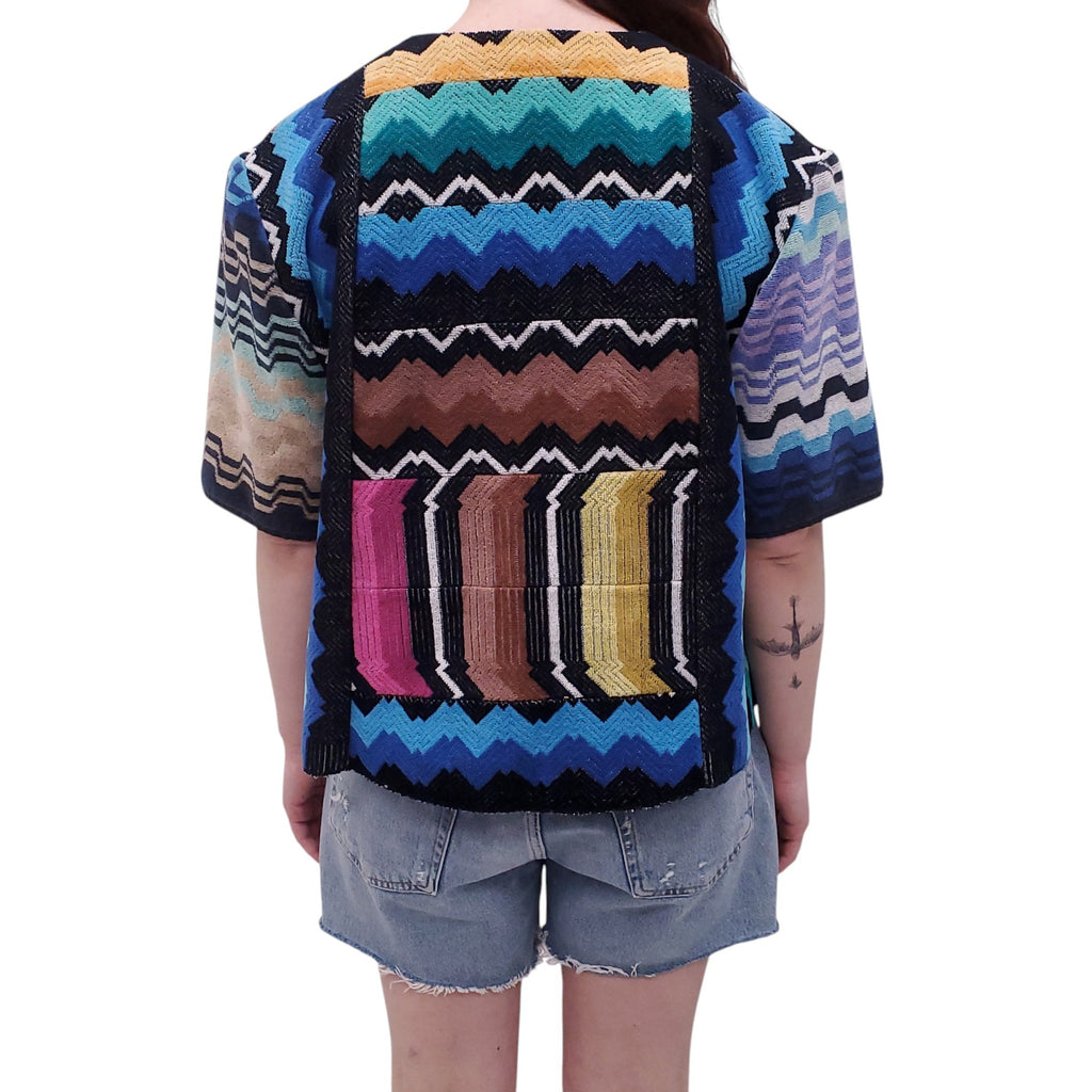 LILY EVE COLOURFUL CHEVRON TERRYCLOTH SHIRT - SIZE O/S