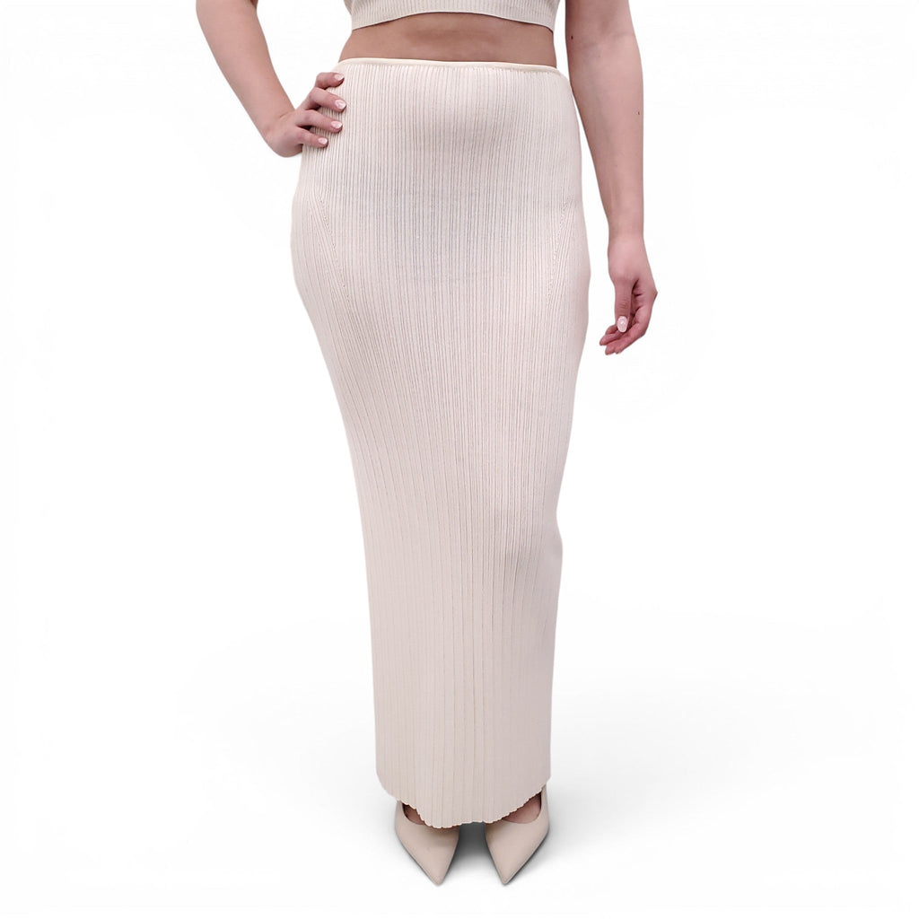 AYA MUSE CREAM KNIT TUBE TOP AND SKIRT SET - SIZE S/L