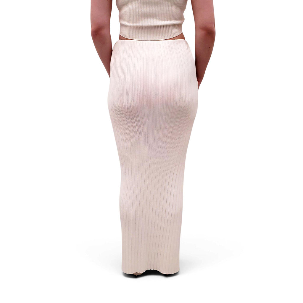 AYA MUSE CREAM KNIT TUBE TOP AND SKIRT SET - SIZE S/L