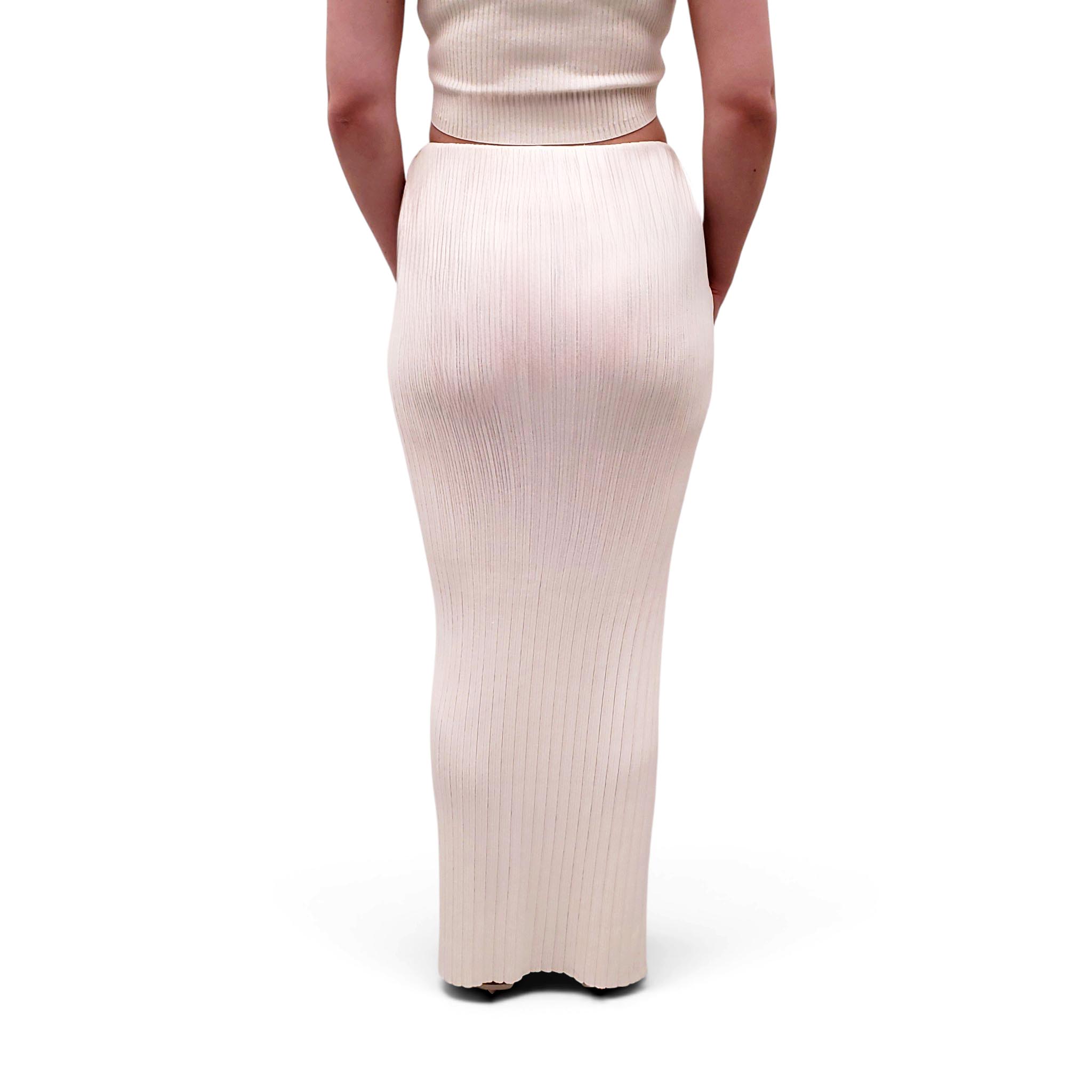 AYA MUSE CREAM KNIT TUBE TOP AND SKIRT SET - SIZE S/L