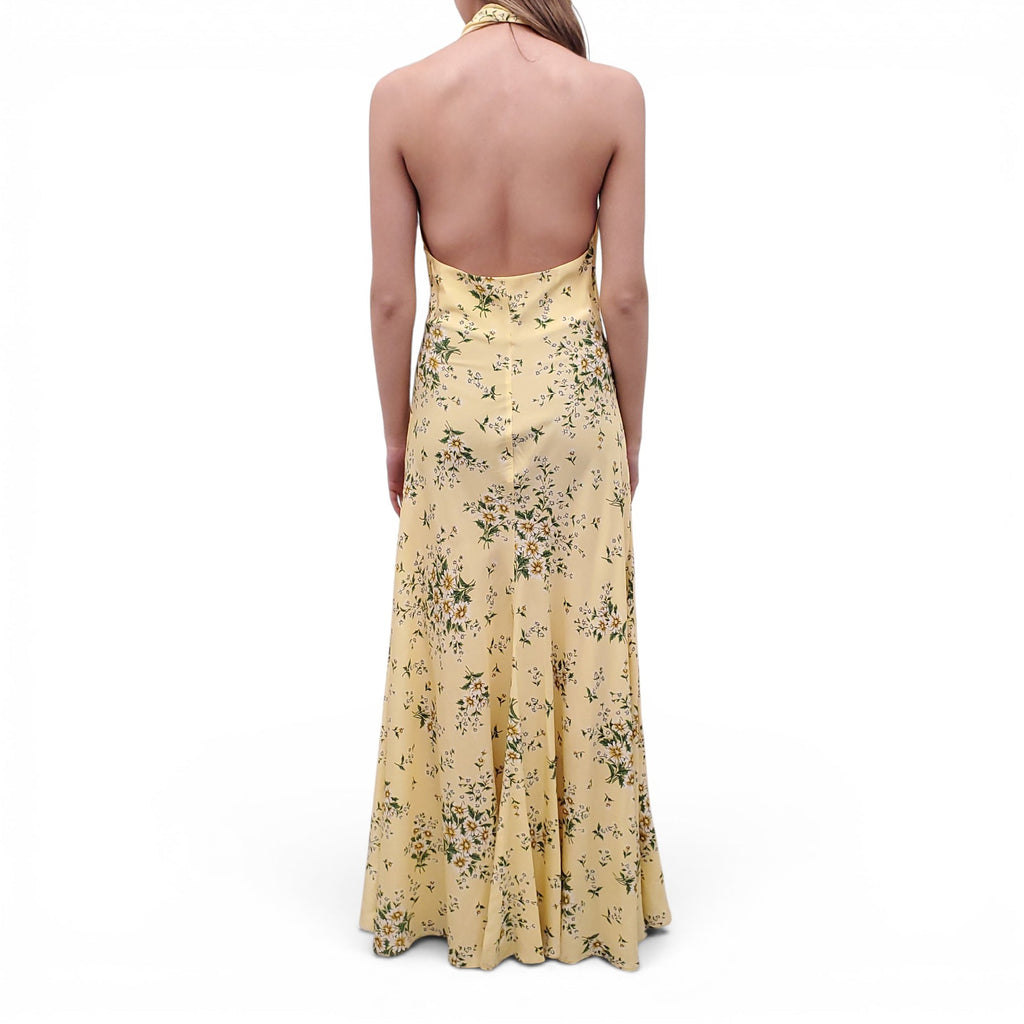 RODARTE YELLOW DAISY HALTER GOWN - SIZE 8