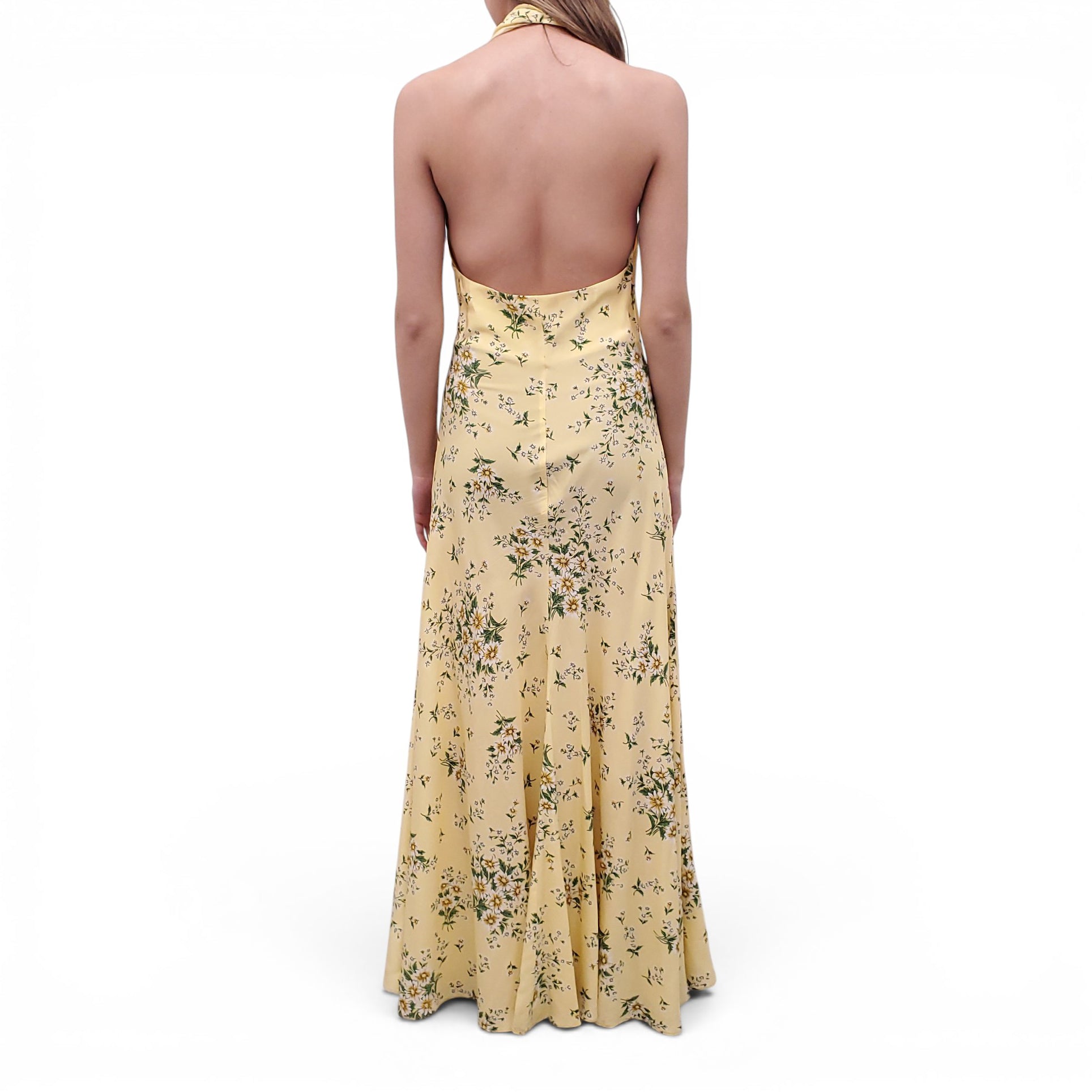 RODARTE YELLOW DAISY HALTER GOWN - SIZE 8