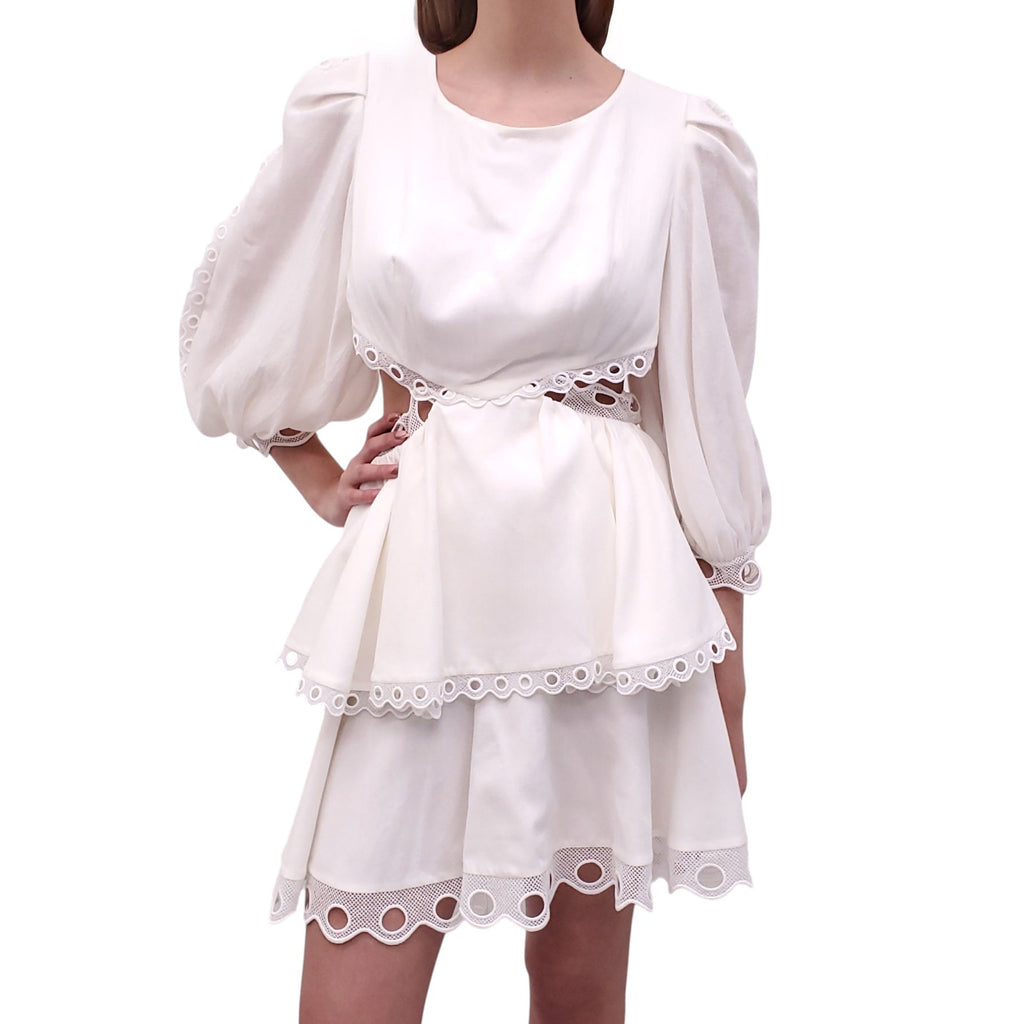 RIME ARODAKY CREAM EYELET CUT OUT DRESS - SIZE 42