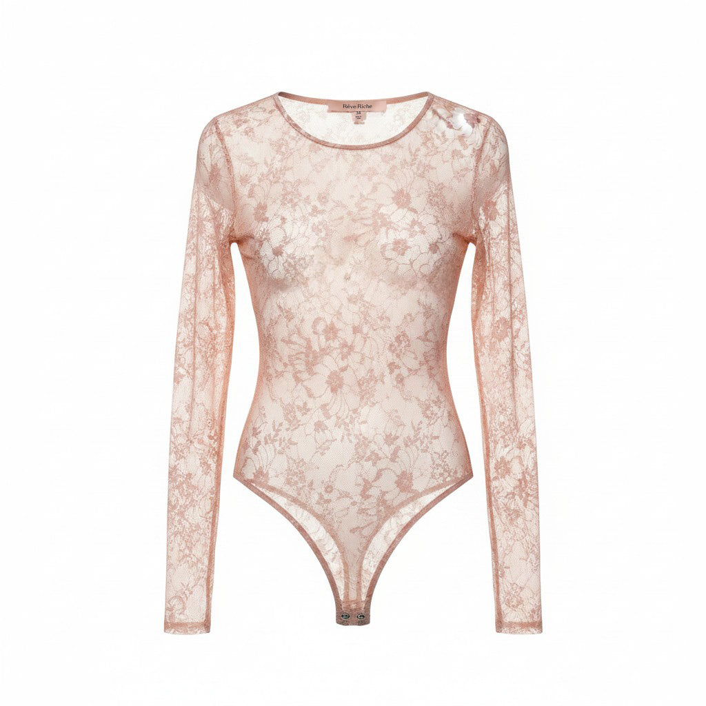 RÊVE RICHE NUDE LACE BODYSUIT - SIZE 34