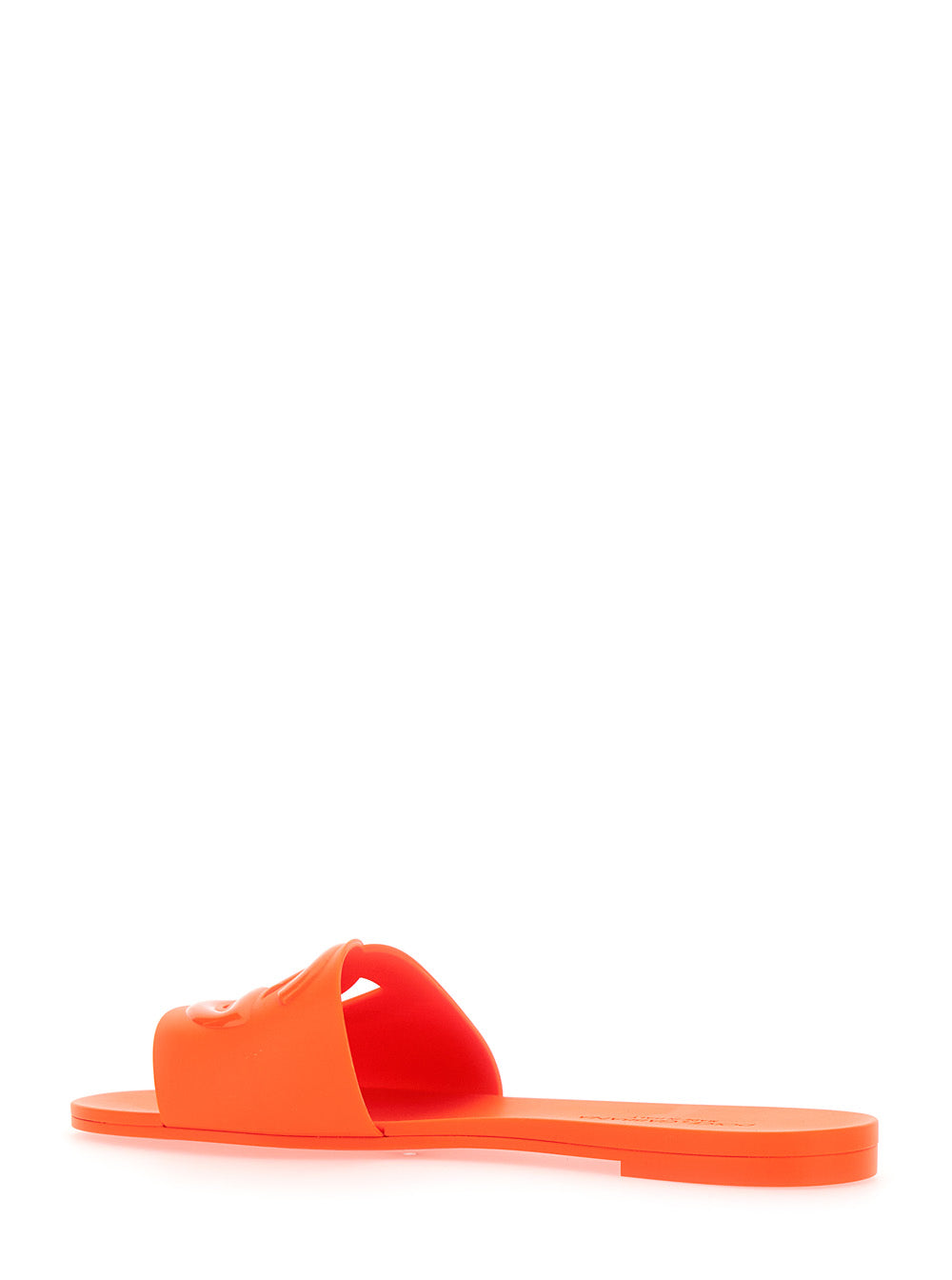 Dolce & Gabbana Women 'Jelly' Orange Slip-On Sandals With Logo Detail In Rubber For Women