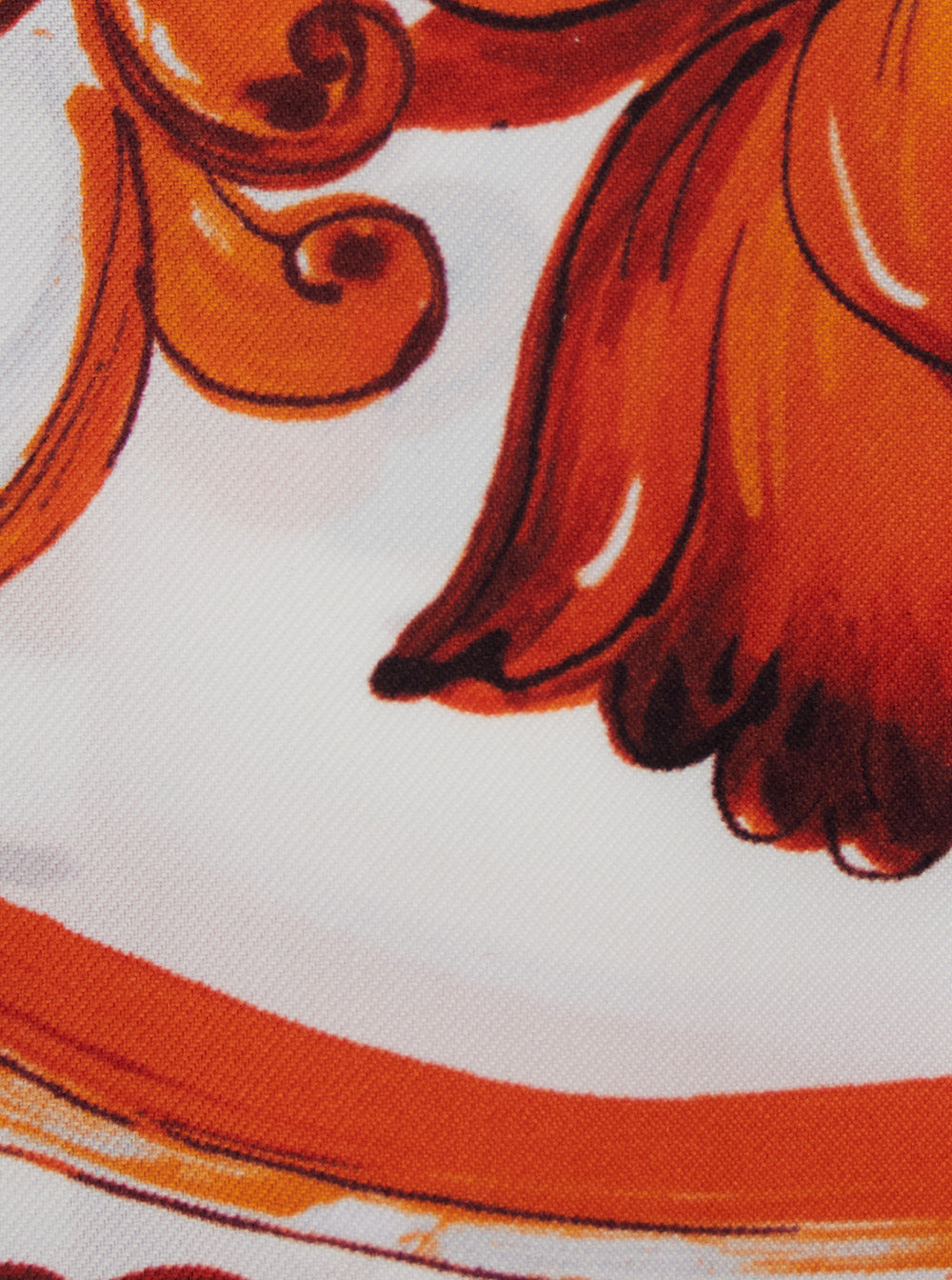 Dolce & Gabbana Women Orange Foulard With All-Over Majolica Print In Silk For Women